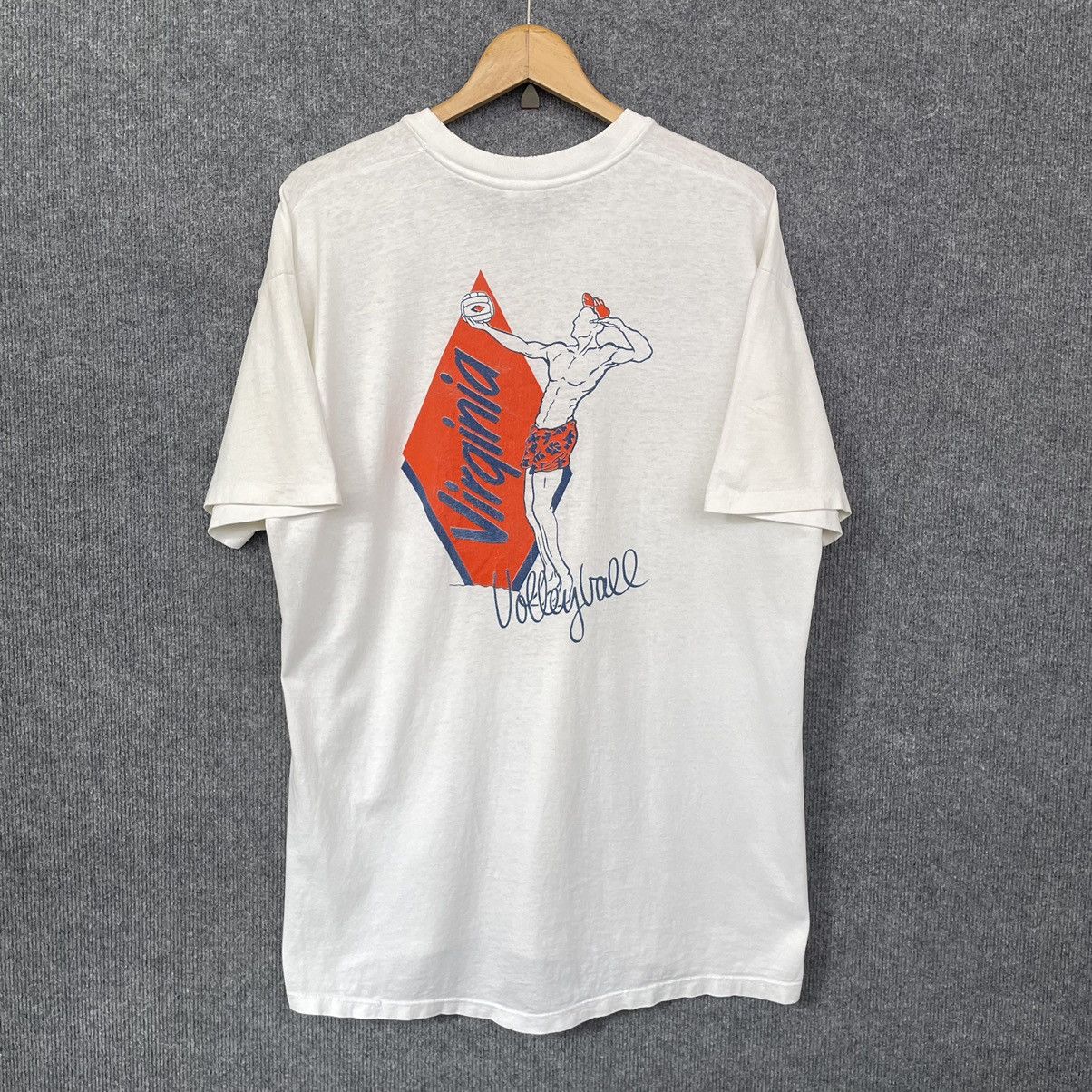Vintage Vintage 80s Virginia Cavaliers Volleyball T Shirt Size US L / EU 52-54 / 3 - 1 Thumbnail