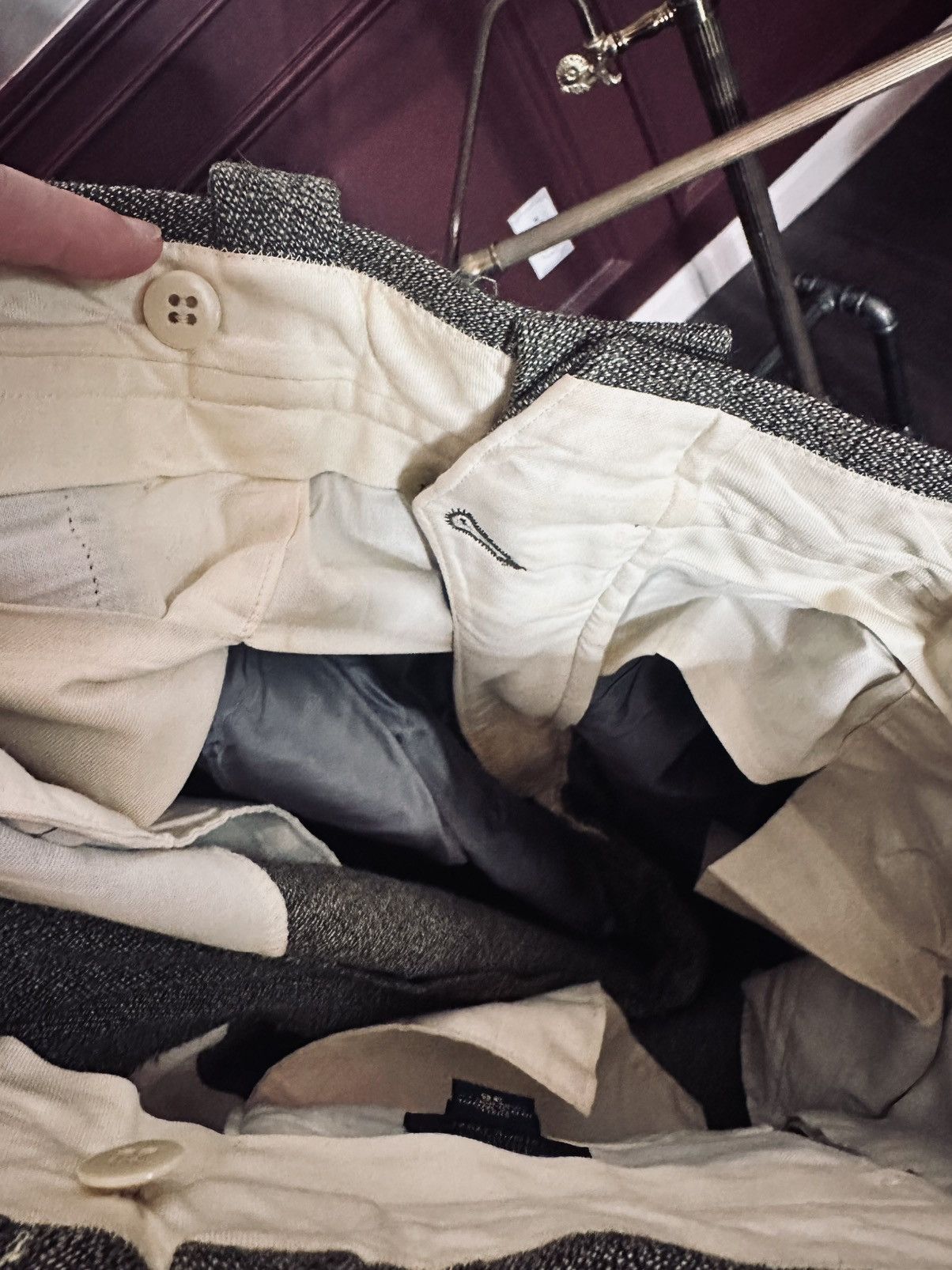 Willis & Geiger HEAVY wool LEATHER pocket MiUSA flap pocket pants Size US 35 - 12 Thumbnail