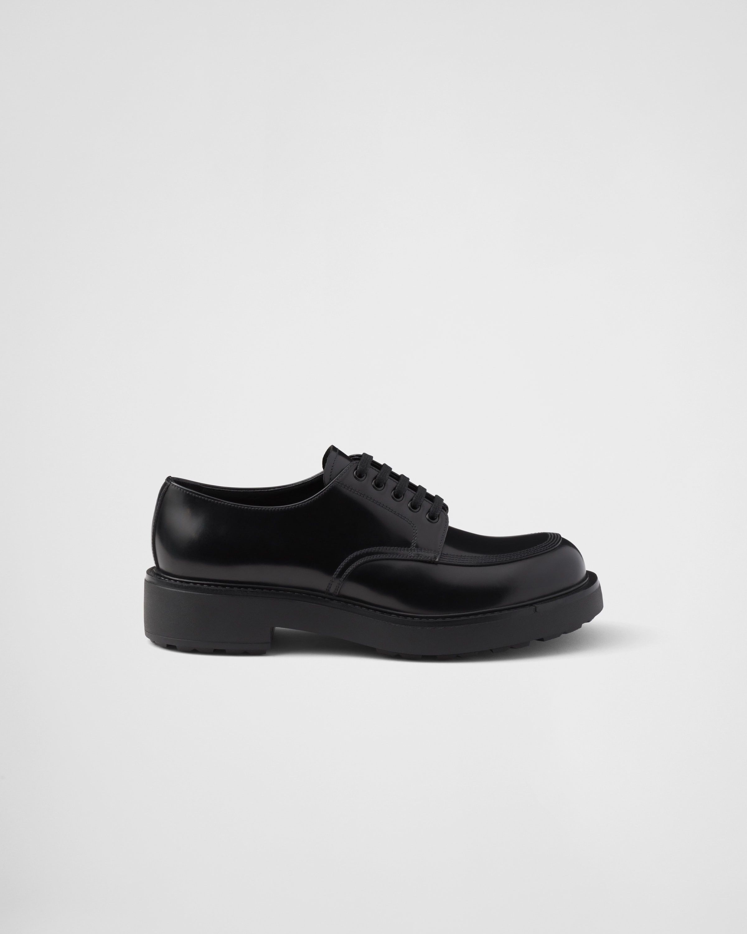 Prada o1bcso1str1025 Spazzolato Derby Shoes in Black Size US 9 / EU 42 - 2 Thumbnail