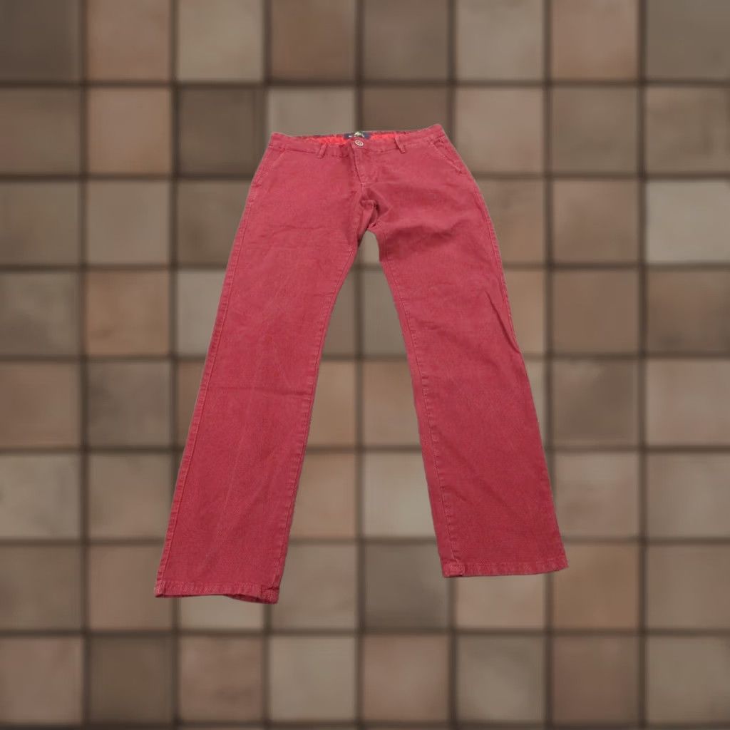 Etro Etro Mens Pants 32x34 Red Chino Straight Knit Cotton Lycra Button Zip Flat Front Logo Vintage: No Size US 32 / EU 48 - 1 Thumbnail