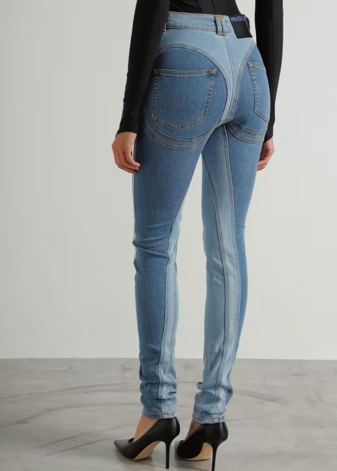 Mugler Last Size Mugler Spiral Blue Two-Tone Jeans Size 27" / US 4 / IT 40 - 3 Thumbnail