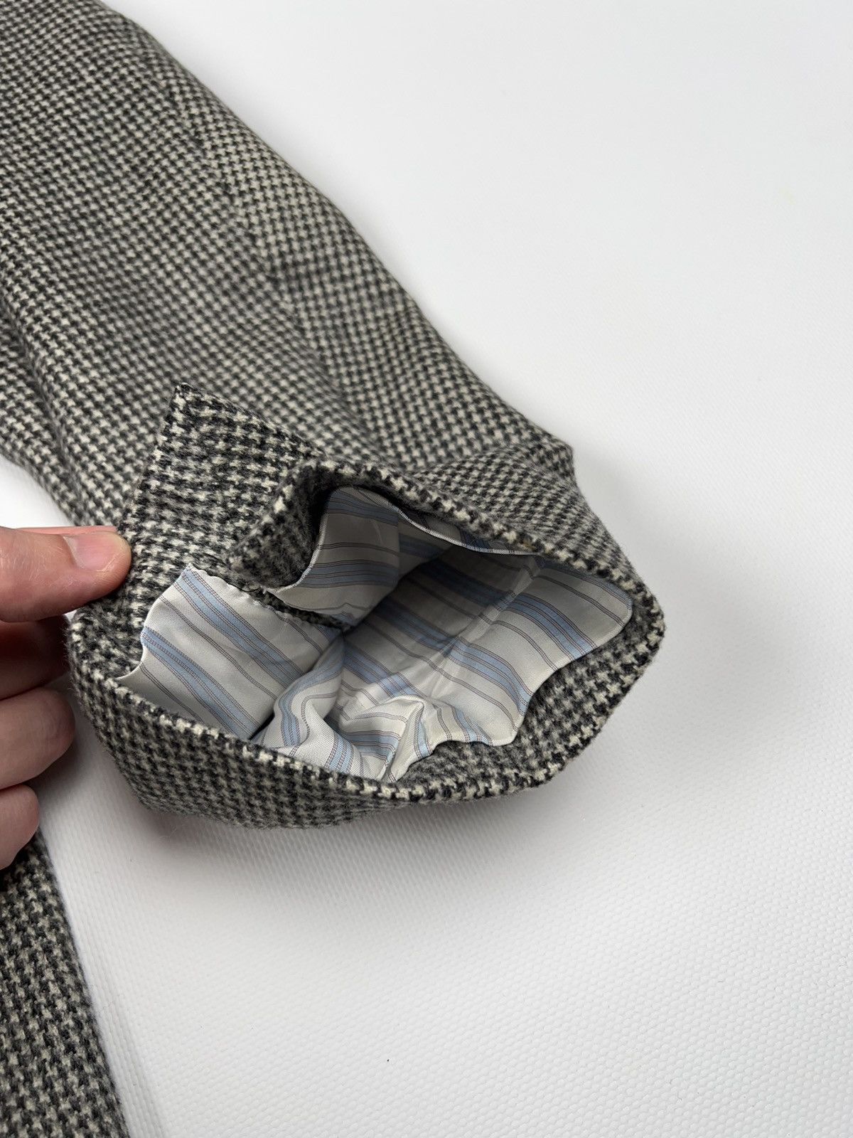 Caruso Raffaele Caruso Cashmere Blazer Jacket houndstooth Gray Size 44R - 10 Thumbnail