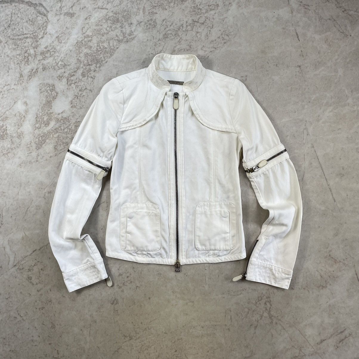 Bottega Veneta Bottega Veneta Zip Biker Transformer Off White Jacket Size S / US 4 / IT 40 - 2 Thumbnail