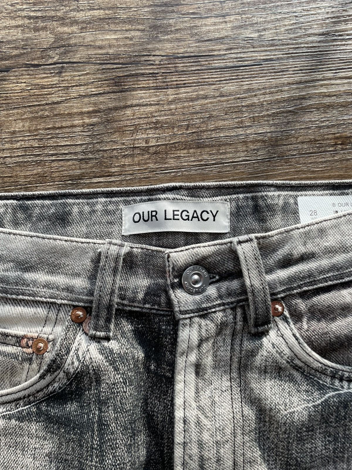 Our Legacy Our Legacy Printed Denim | Size 28 | New | White/Black Size US 28 / EU 44 - 8 Thumbnail