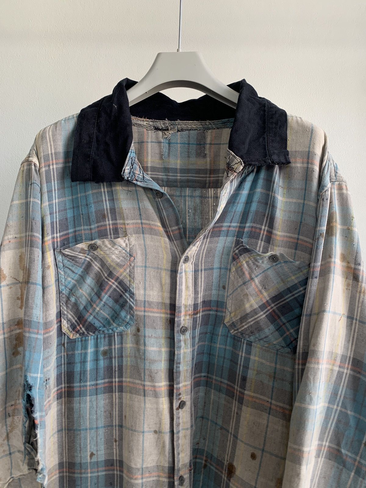 Vintage Thrashed Vintage Flannel Distressed Grunge ERD Size US XL / EU 56 / 4 - 3 Thumbnail