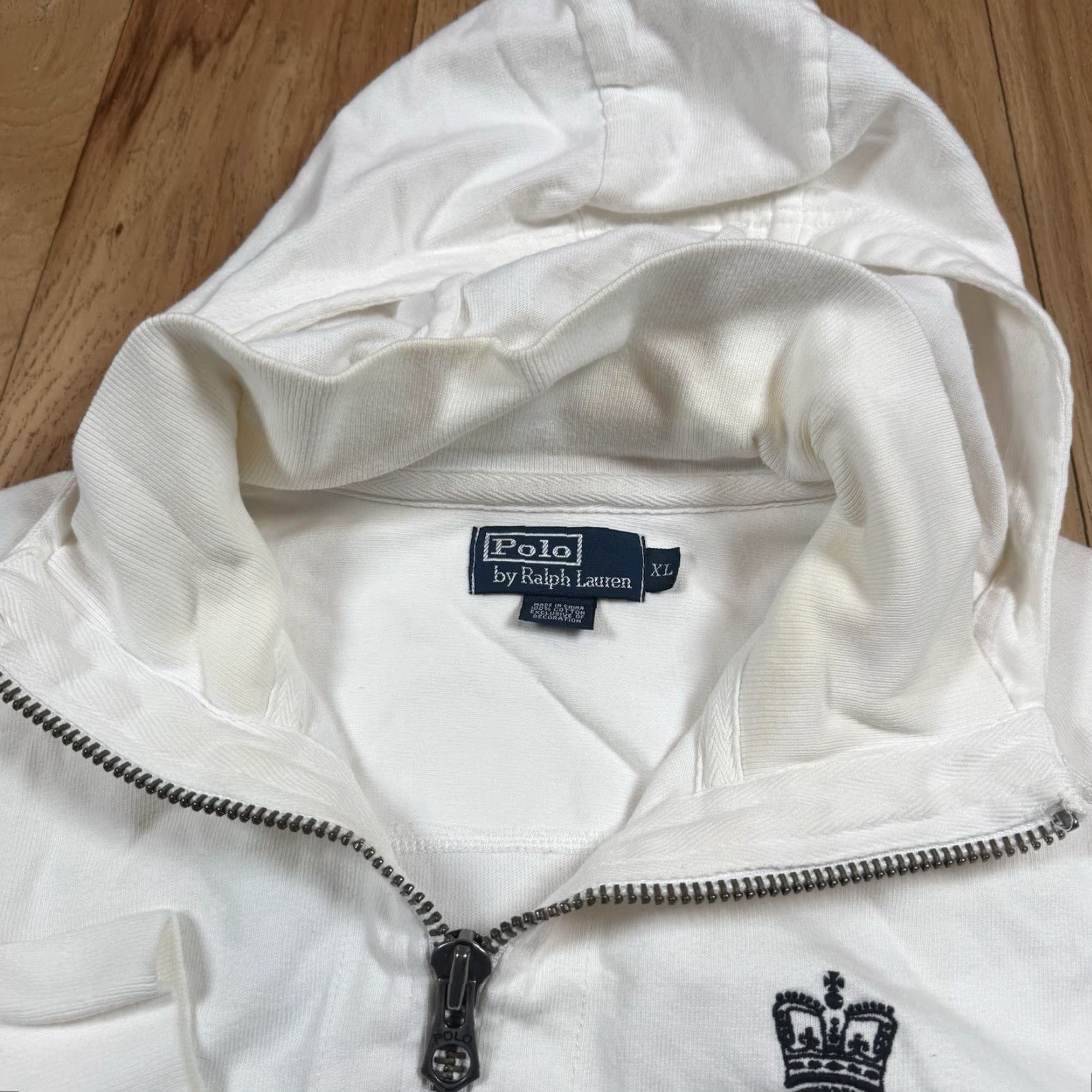Polo Ralph Lauren VINTAGE Polo Ralph Lauren Hoodie Full Zip Anchor Crown Crest Mens XL White Size XL Size US XL / EU 56 / 4 - 5 Thumbnail