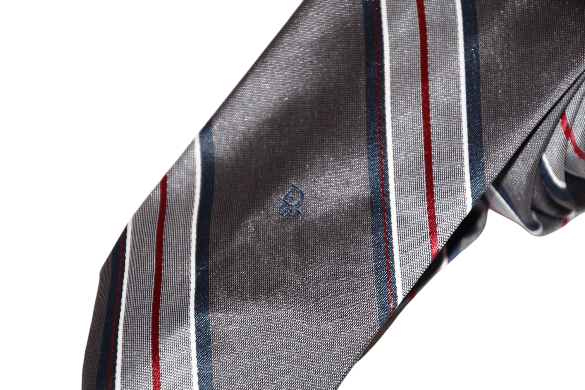 Christian Dior Monsieur Vtg Christian Dior Black Label USA made red-grey stripes tie Size ONE SIZE - 2 Thumbnail