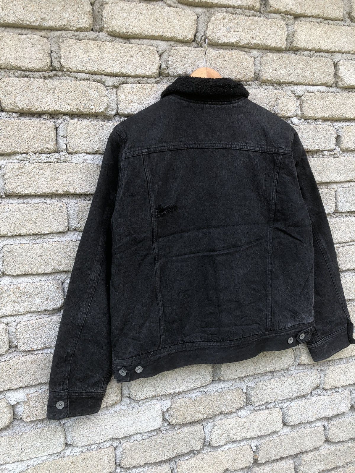 Vintage Vintage 90s Sunfaded Gu Jeans Sherpa Trucker Jeans Jacket Size US L / EU 52-54 / 3 - 13 Thumbnail