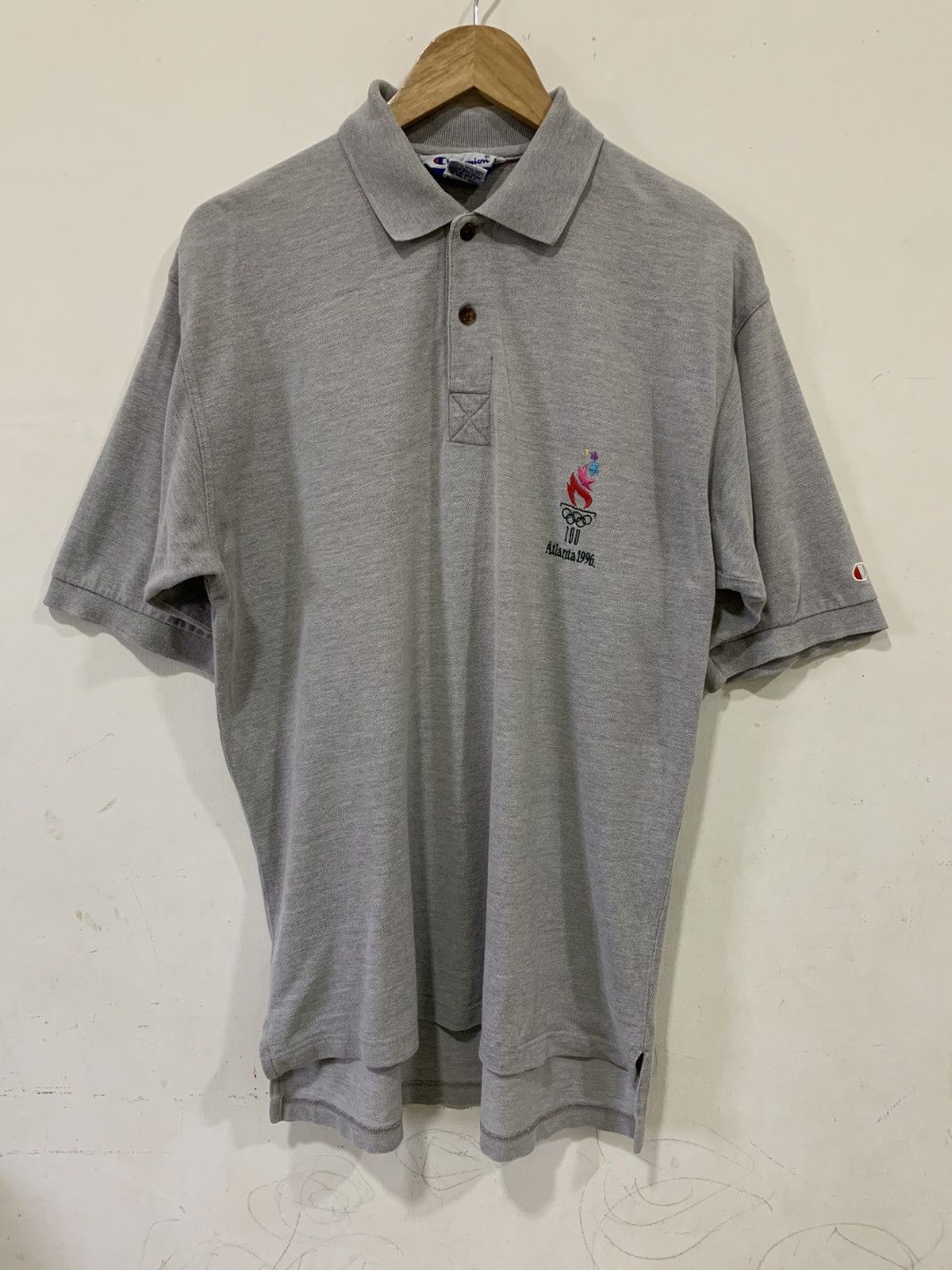 Champion Vintage 90s Atlanta Olympics Champion Grey Polo Size US M / EU 48-50 / 2 - 1 Thumbnail