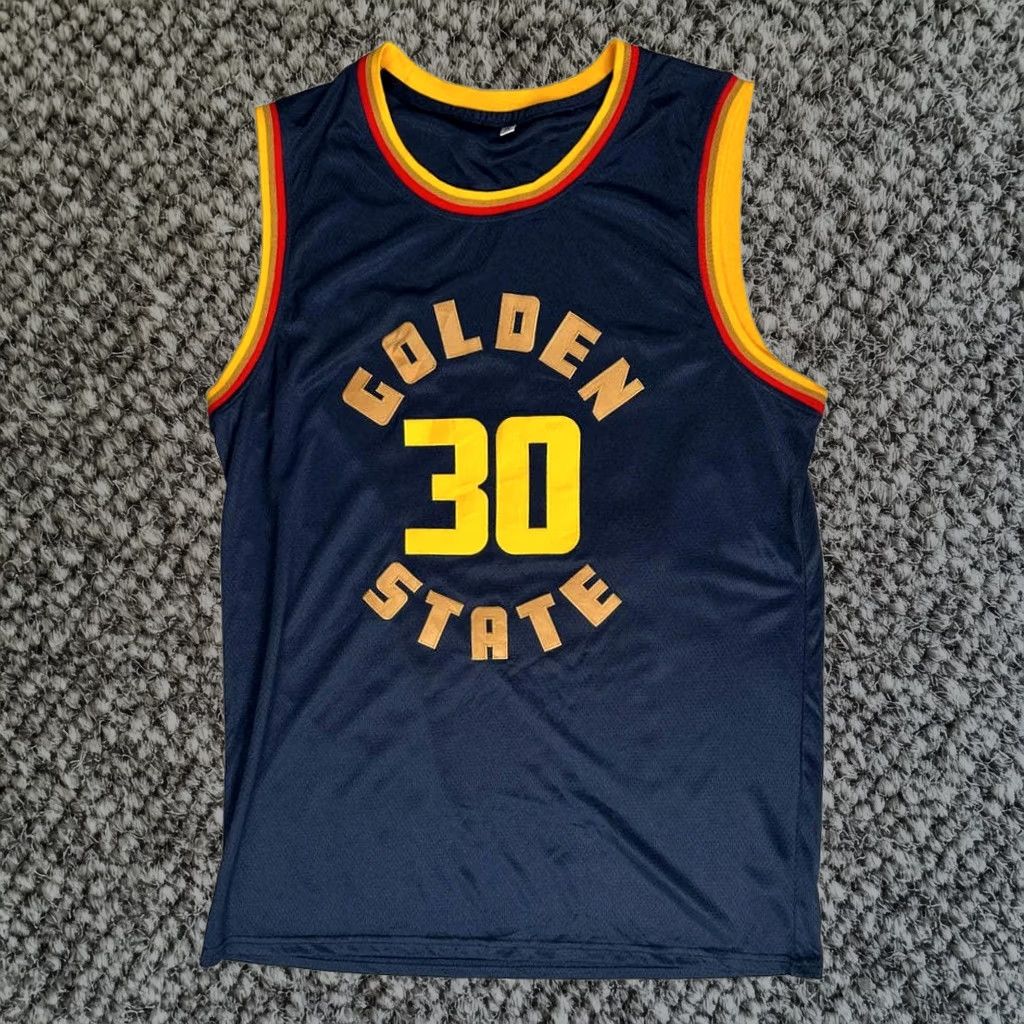 Vintage Nike Jersey 1XL Navy Polyester Golden State Warriors Nba Mens in Black, Men's