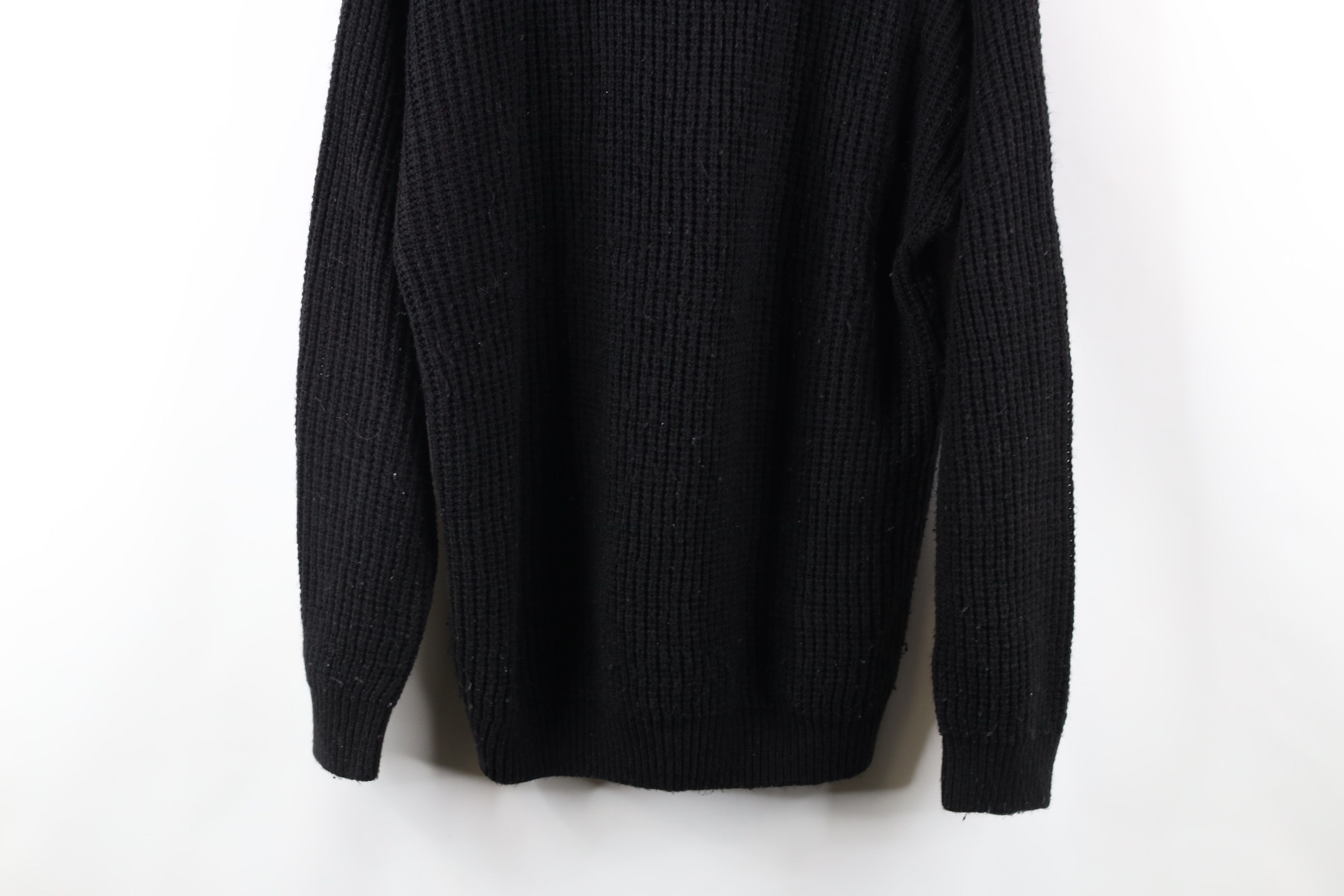 Other Vintage 90s Streetwear Chunky Ribbed Knit Sweater Black Size US L / EU 52-54 / 3 - 3 Thumbnail