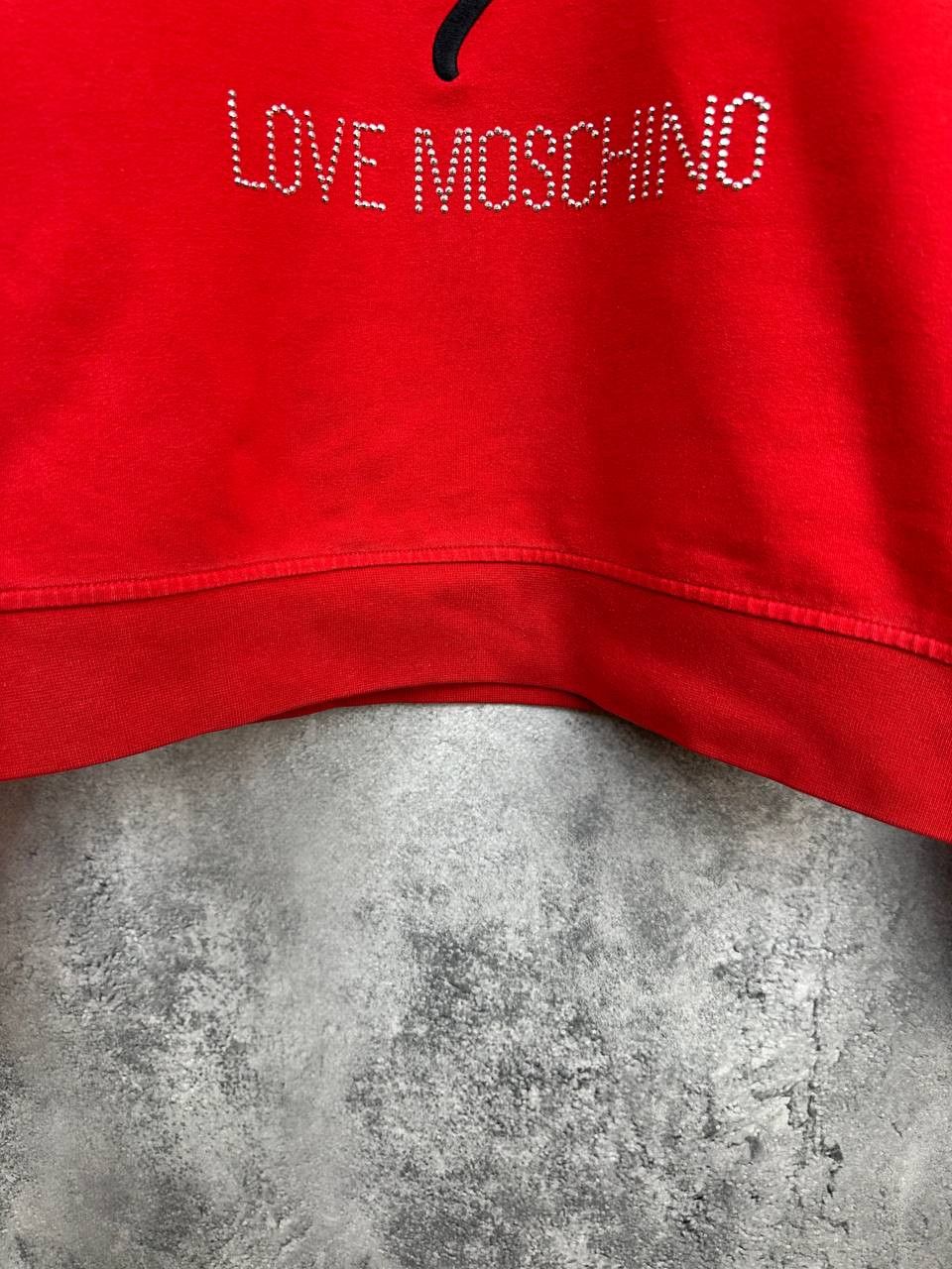 Love Moschino Love Moschino Red Crystal Logo Crew Long Sleeve Sweatshirt Size M / US 6-8 / IT 42-44 - 7 Thumbnail