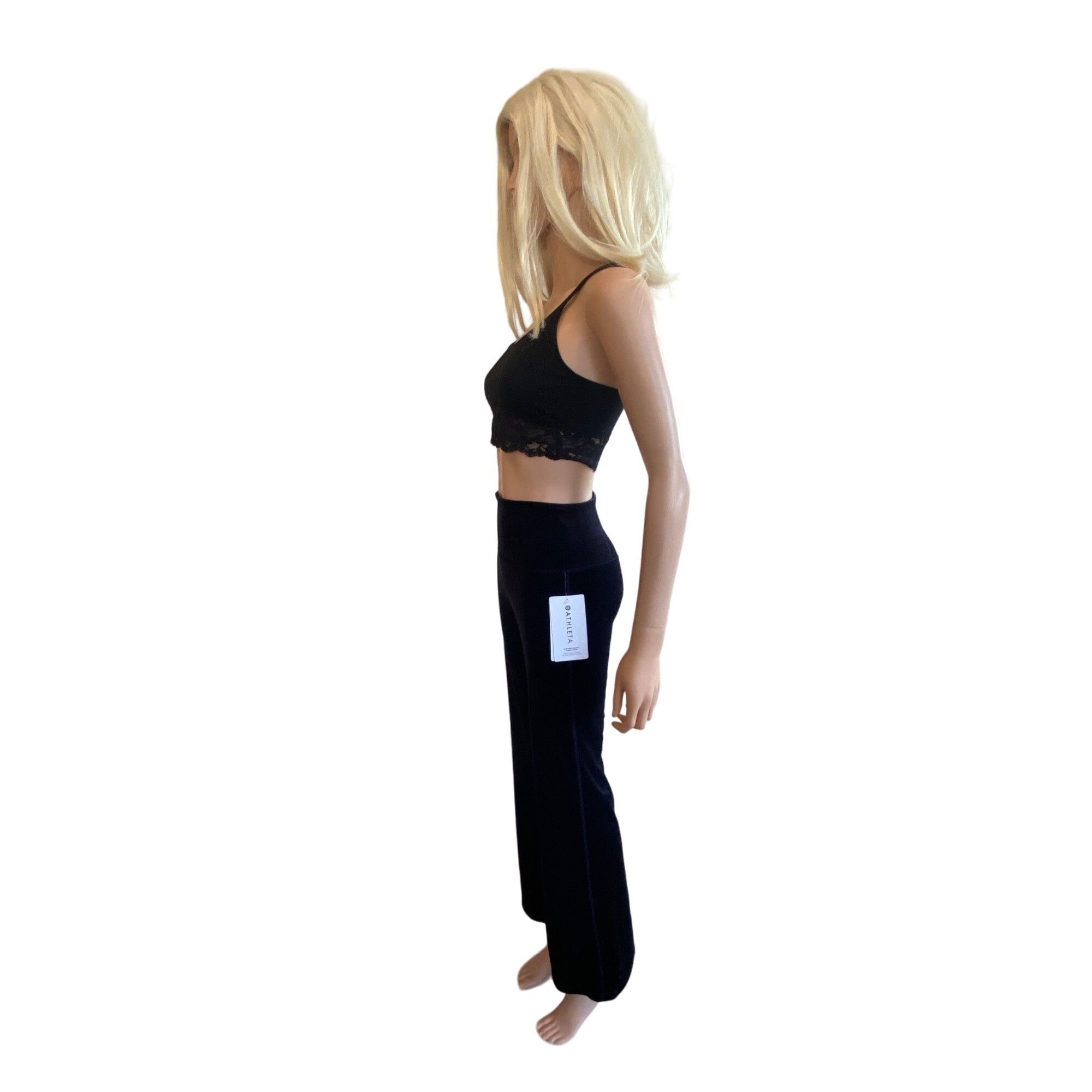 Athleta NWT Athleta XS Elation Velvet Flare Pant Black Pants High-Ri Size 26" / US 2 / IT 38 - 14 Thumbnail