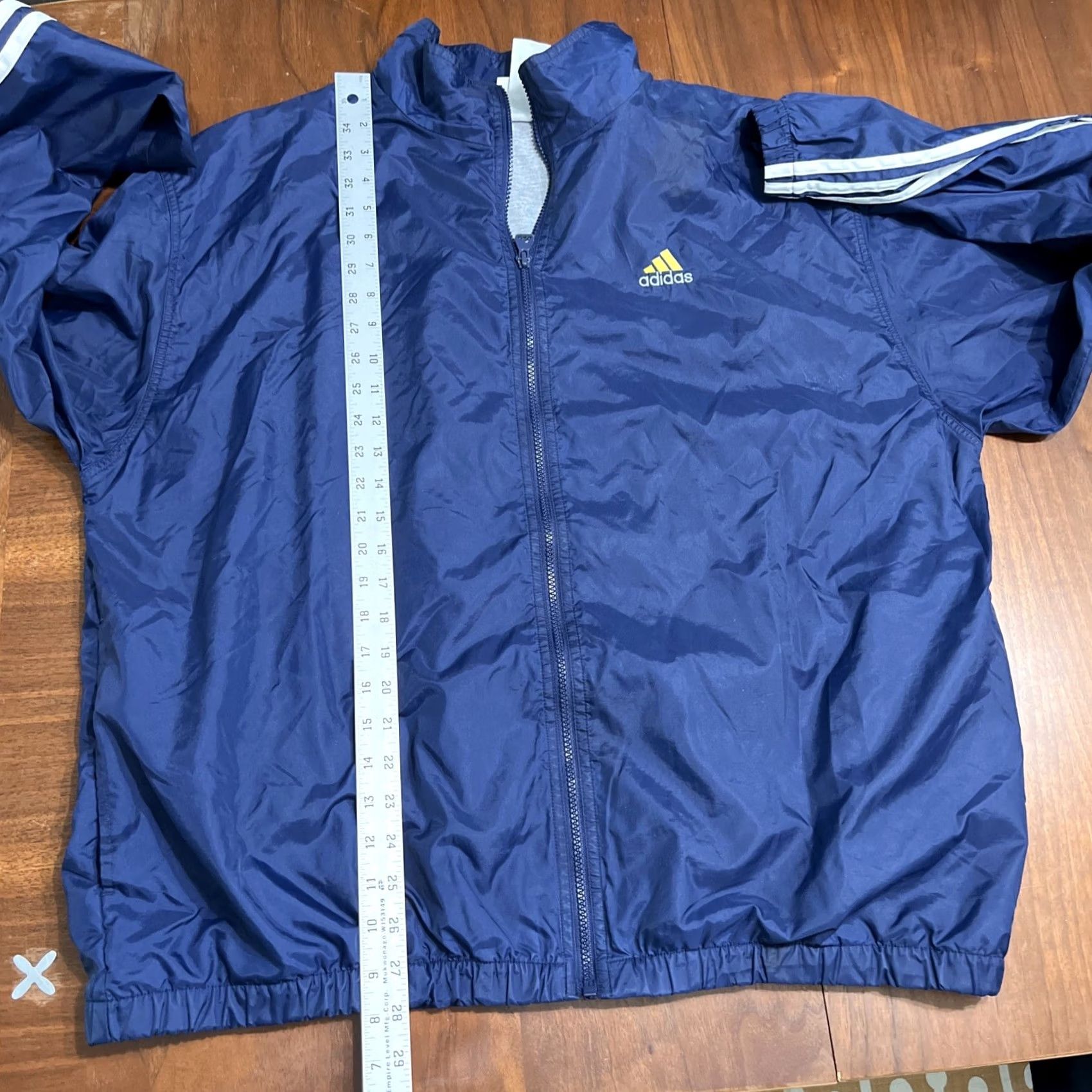 Adidas VINTAGE Adidas 3 Stripes Windbreaker Jacket Men XL Navy Blue Full Zip Lined 90s Size US XL / EU 56 / 4 - 6 Thumbnail