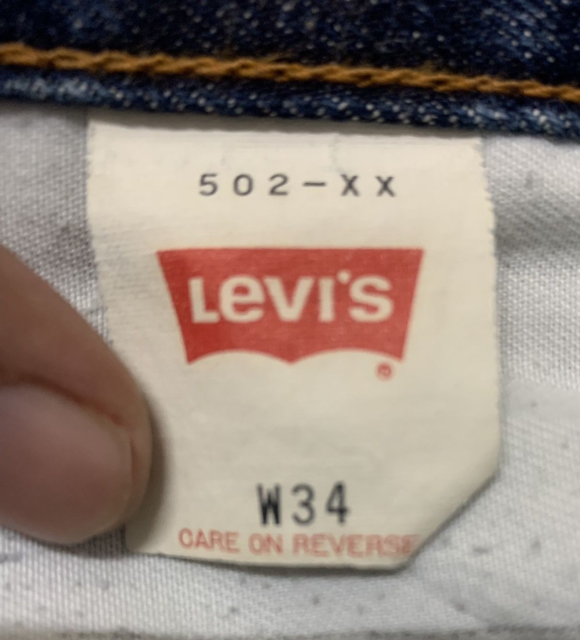 Levi's Vintage Levis 502 Big E Straight Leg Blue Jeans Distressed Size US 33 - 7 Thumbnail