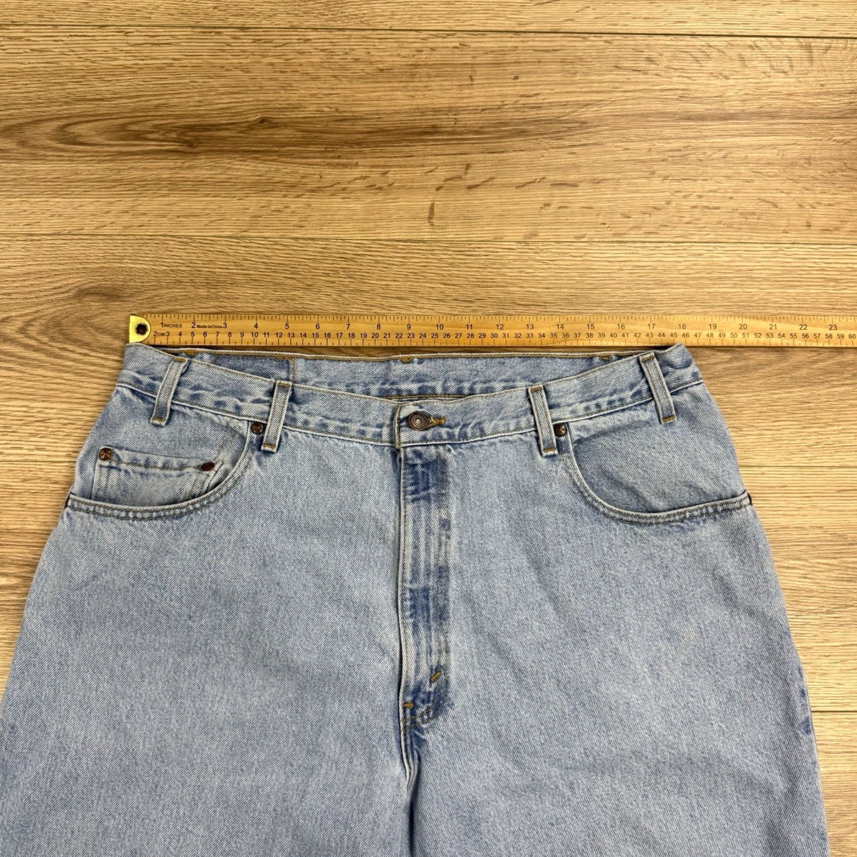 Levi's VTG Levi's 545 Jeans Mens 40x34 Light Wash Distressed 90s Grunge Straight Blue Size US 40 / EU 56 - 3 Thumbnail