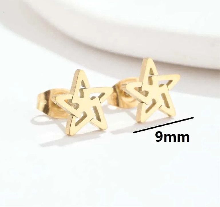 Jewelry Five-pointed Star Stud Earrings Charm Earring Gift Size ONE SIZE - 2 Thumbnail