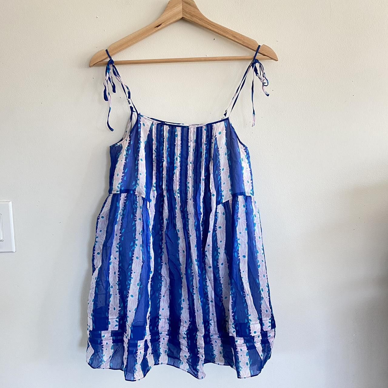 Betsey Johnson BETSEY JOHNSON BLUE WHITE STRIPED MINI BABYDOLL DRESS 2 Size XS / US 0-2 / IT 36-38 - 3 Thumbnail