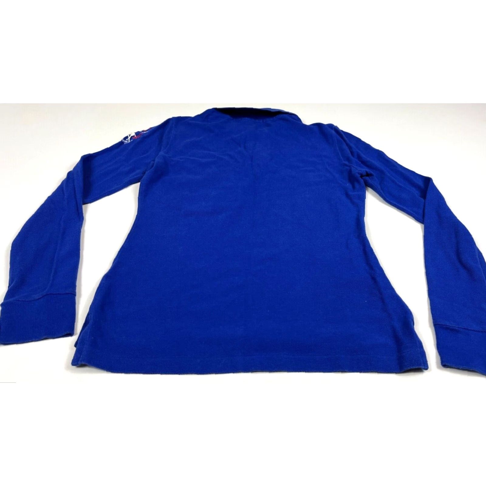 Ralph Lauren Ralph Lauren Women's The Skinny Polo Shirt Long Sleeve Embroidered Sz M Blue Cotton 100% Polo Shirt Vintage: No Size M / US 6-8 / IT 42-44 - 4 Thumbnail