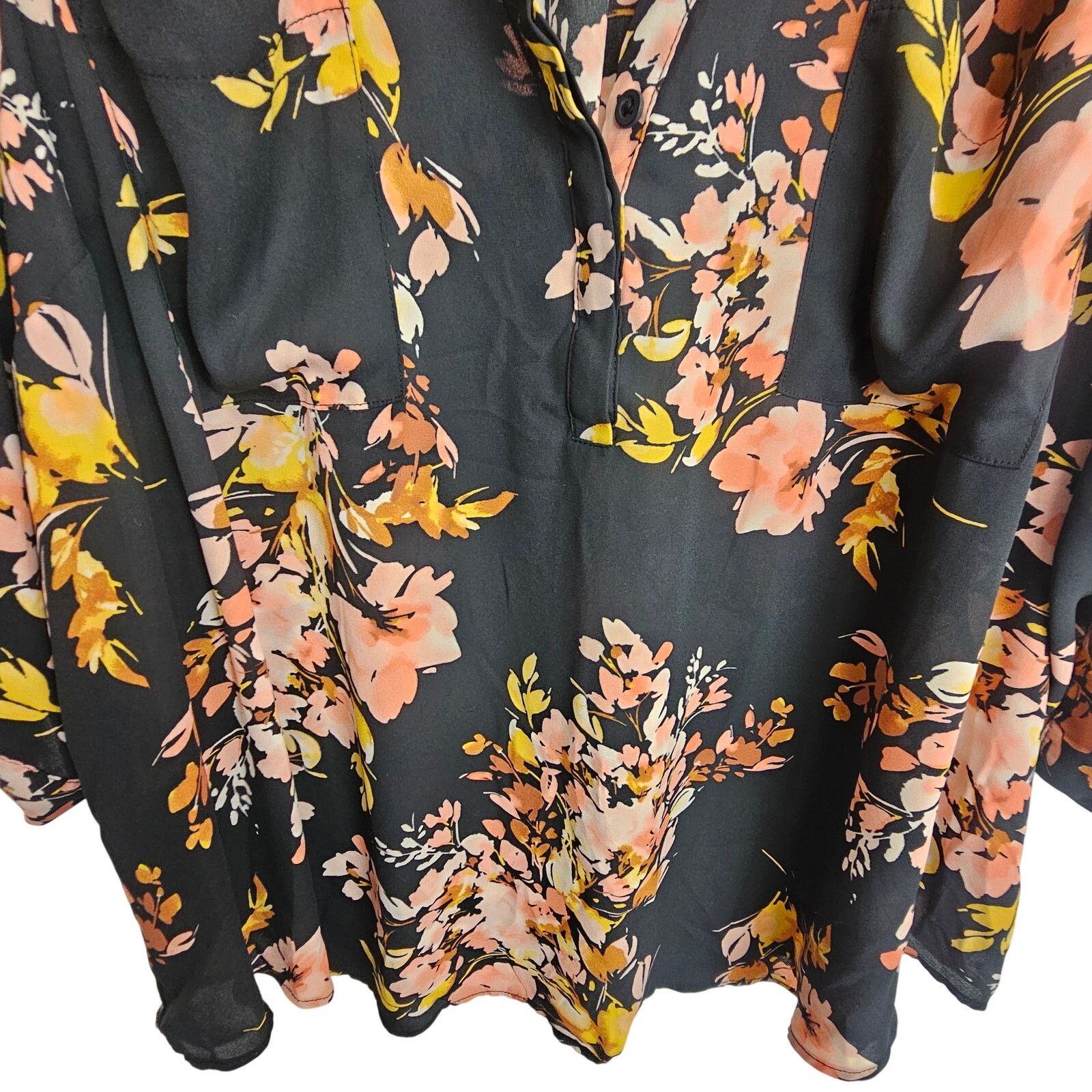 Torrid Torrid Harper Womens Floral Top Size 4X Dark Romantic Career Size 4XL / US 24-26 - 3 Thumbnail