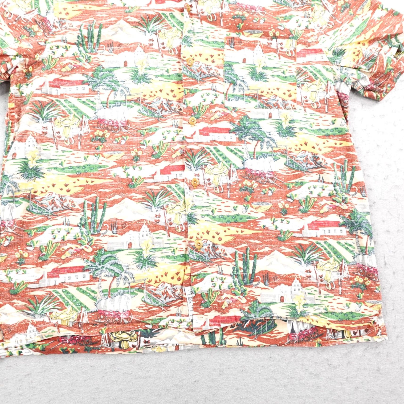 Lucky Brand VINTAGE Lucky Brand Shirt Mens Large Desert South Western Reverse Print Camp Button Up Size US L / EU 52-54 / 3 - 4 Thumbnail