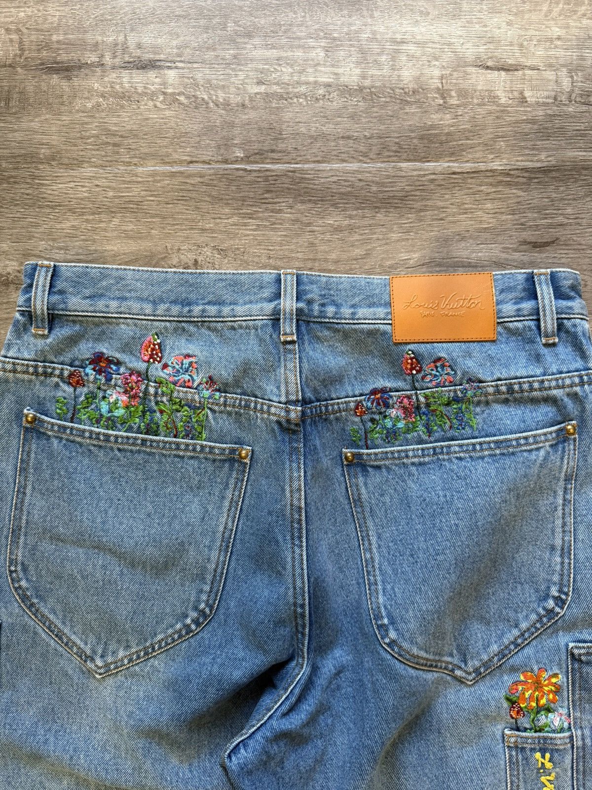 Louis Vuitton Louis Vuitton Floral Carpenter Denim Pants Size US 34 / EU 50 - 4 Thumbnail