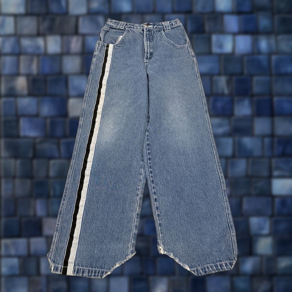 JNCO VINTAGE Route 66 Pipe JNCO STYLE Baggy Jeans 26x28 Denim Blue 90s Pockets Mens Size US 26 / EU 42 - 1 Thumbnail