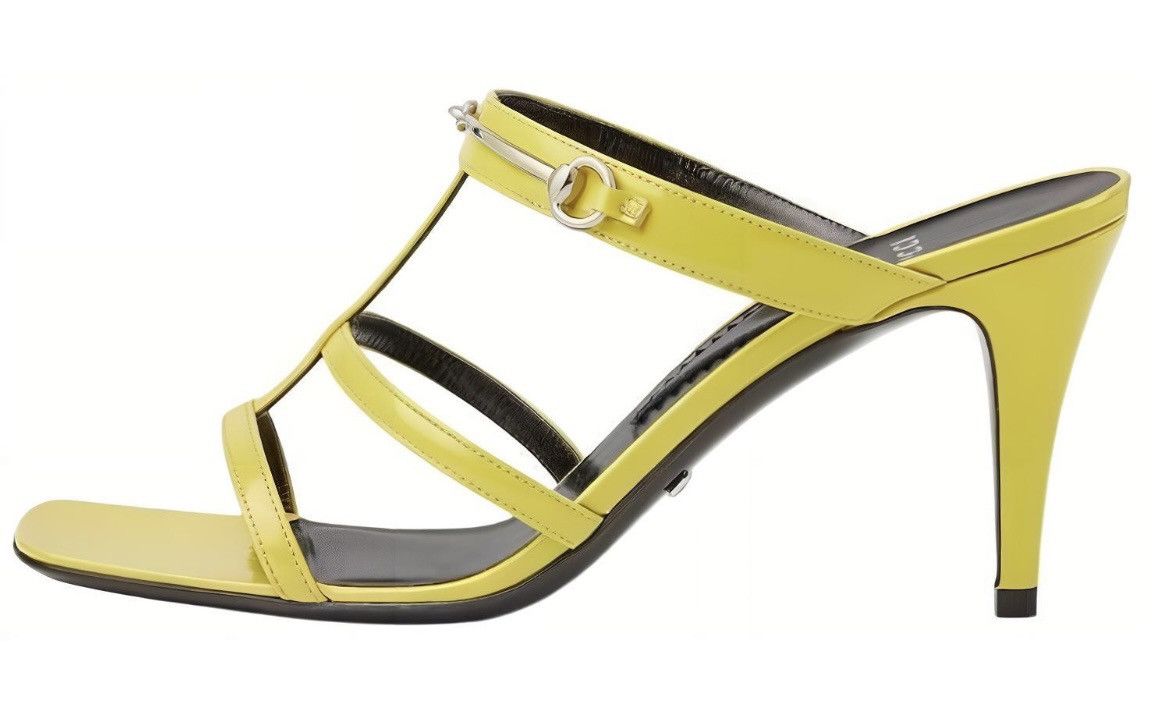 Gucci Gucci Slim Horsebit Slide Leather Sandal Acid Lime size 39 Size US 9 / IT 39 - 2 Thumbnail