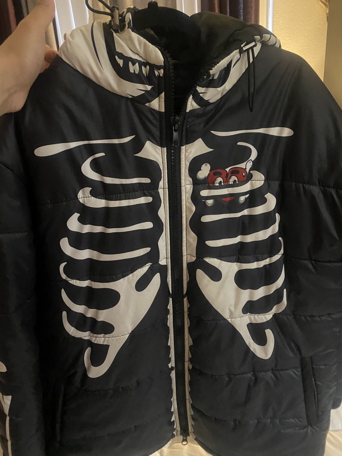 Glo Gang Black Skeleton Glo Gang Puffer Coat Size US M / EU 48-50 / 2 - 1 Thumbnail