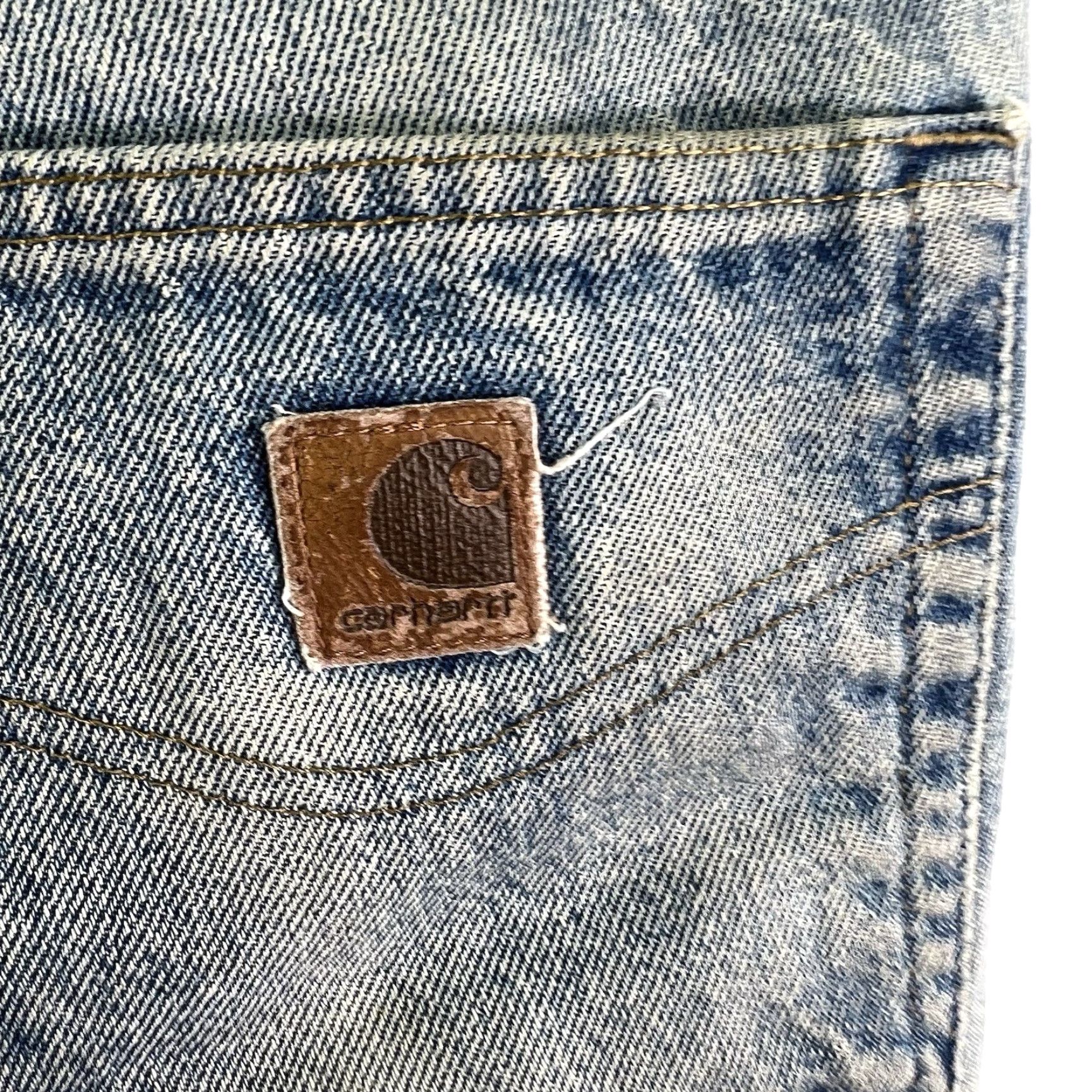 Carhartt VINTAGE Carhartt Distressed Denim Jeans 36x30 Mid Rise Straight Fit Blue 90s Mens Size US 36 / EU 52 - 6 Thumbnail