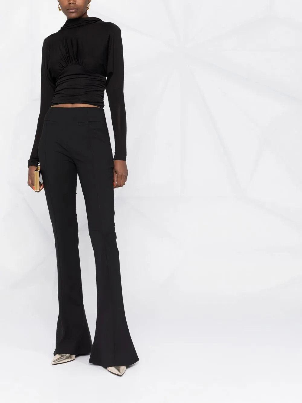 Saint Laurent Paris o1y0126 Crop Top in Black Size XS / US 0-2 / IT 36-38 - 5 Thumbnail