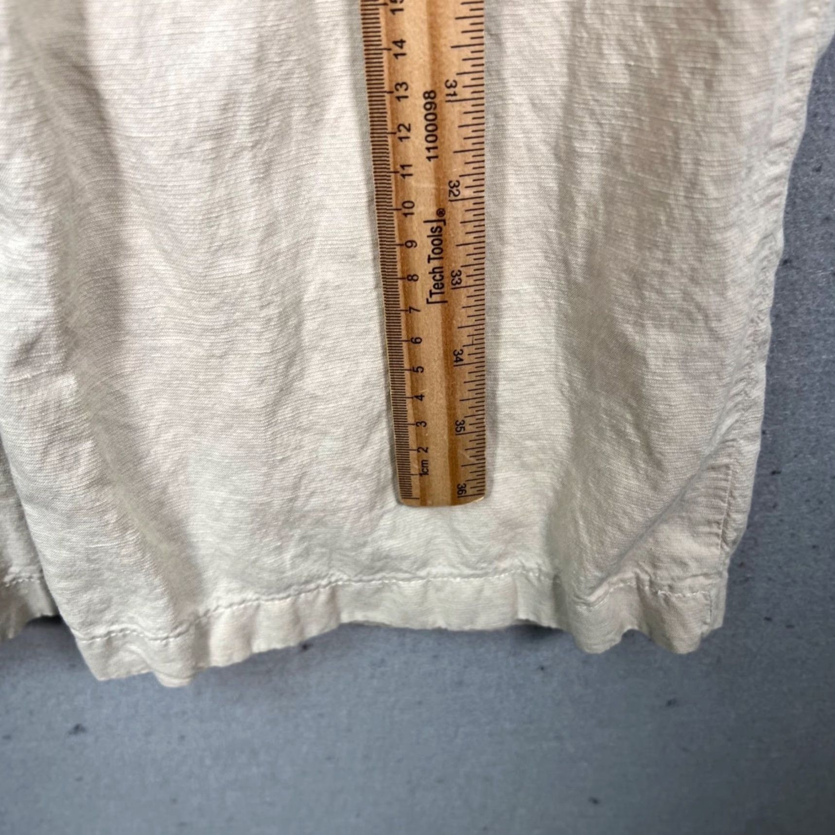 Uniqlo Uniqlo Womens Small Beige Linen Cotton Blend Elastic Waist Wide-Leg Pants 26-27 Inseam 28 Polyester Free Size 28" / US 6 / IT 42 - 5 Thumbnail