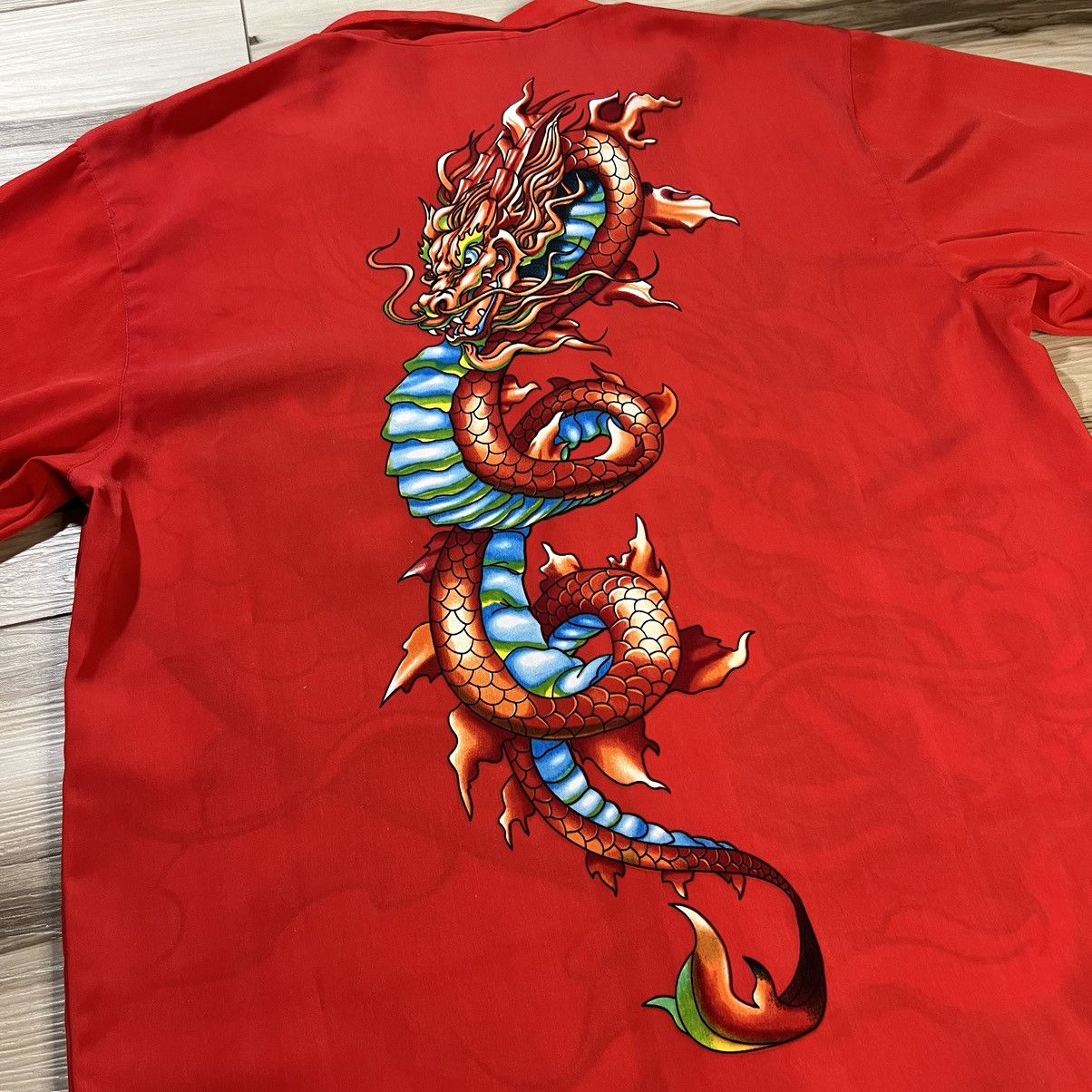 JNCO JNCO Short Sleeve Button Down Shirt Dragon Red Youth Size US M / EU 48-50 / 2 - 4 Thumbnail