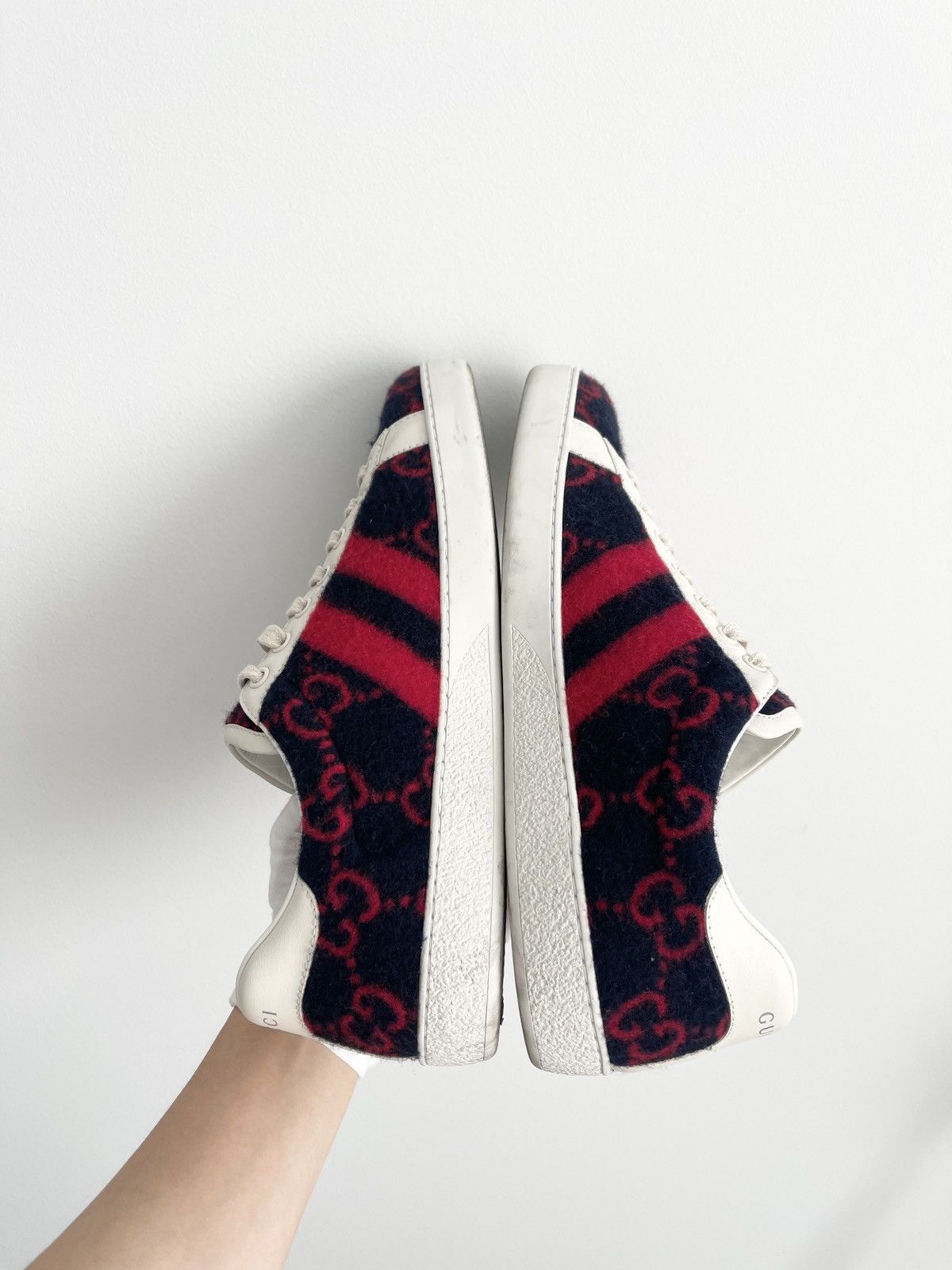 Gucci STEAL! Gucci Ace GG Wool 'Black Red' Sneakers Size US 7.5 / EU 40-41 - 7 Thumbnail