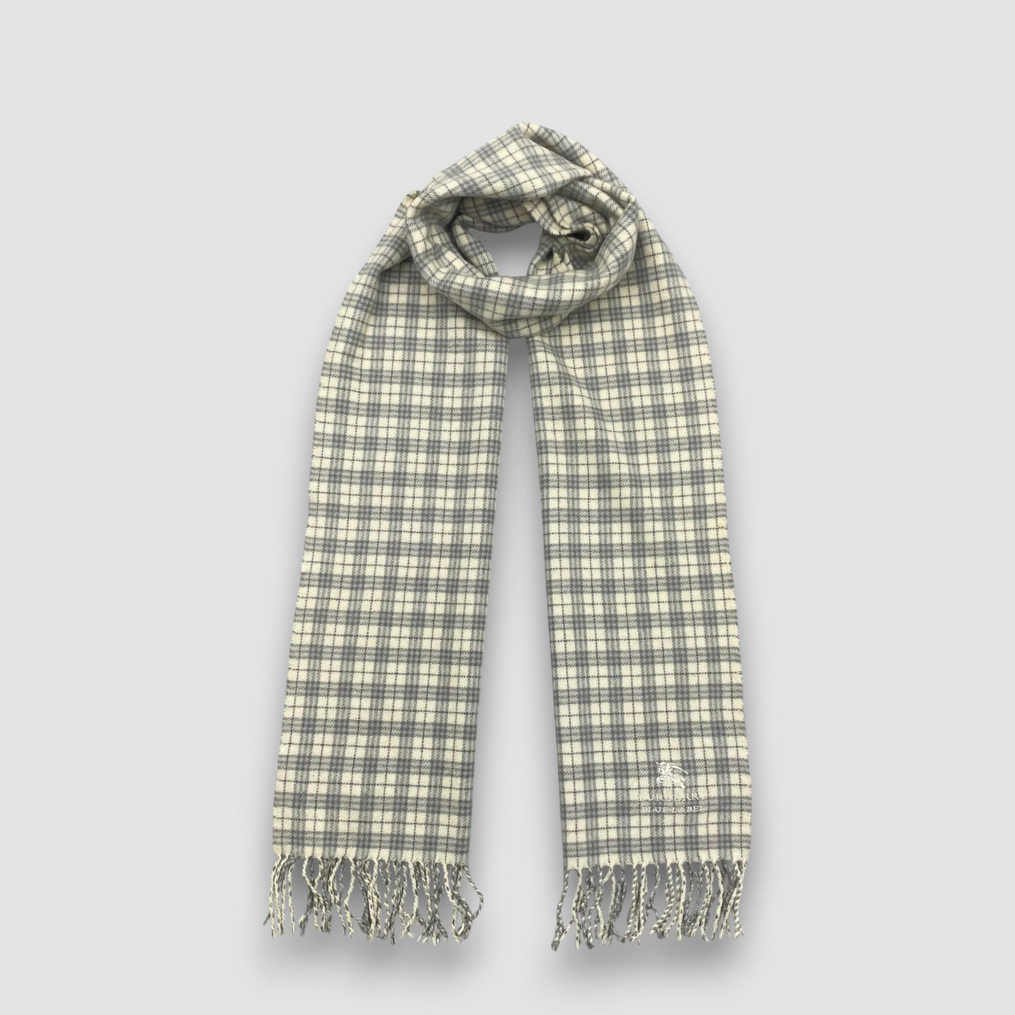 Burberry Vintage Burberry Scarf Muffler Wool Plaid Fringe Scarves Size ONE SIZE - 1 Thumbnail