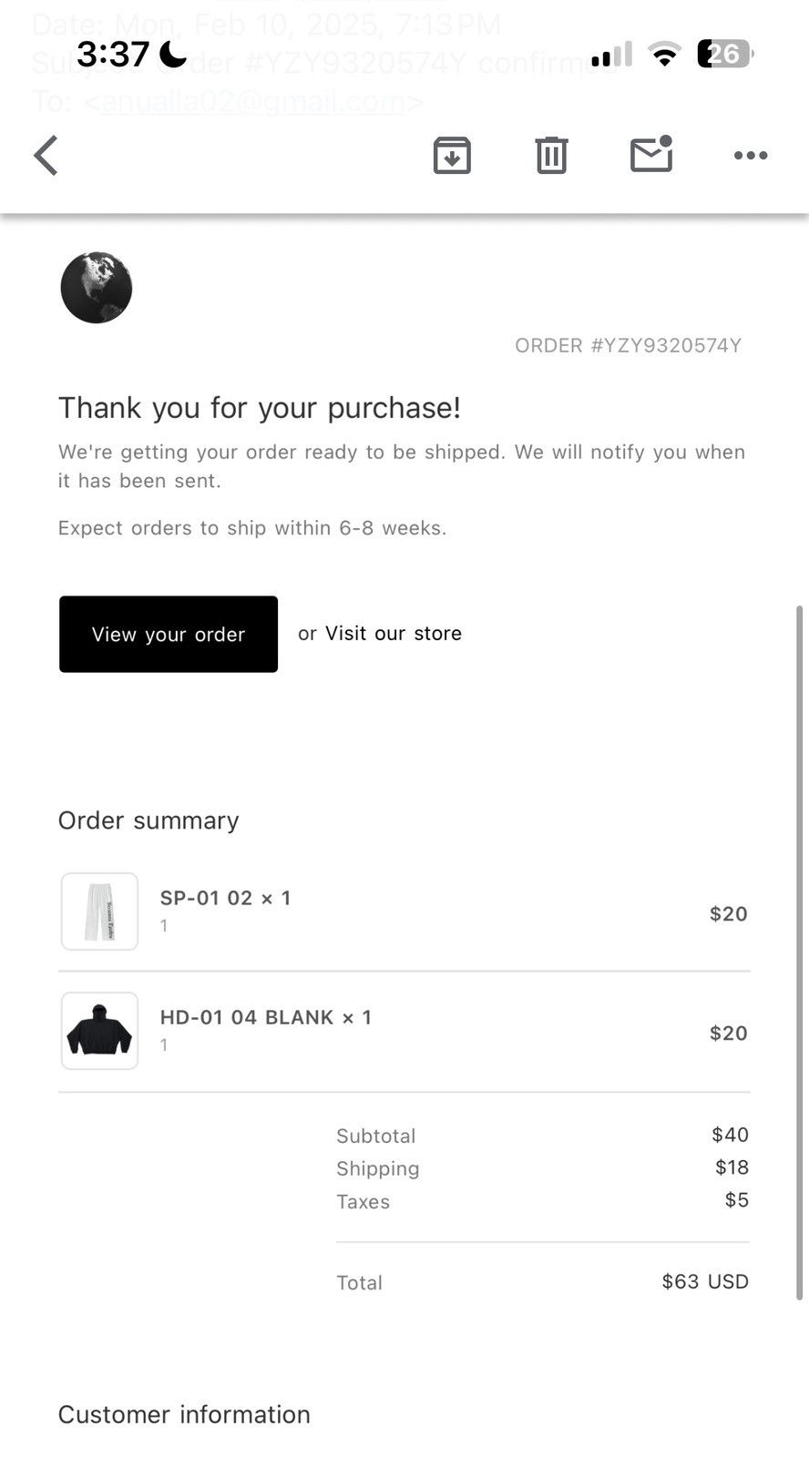 Kanye West × Yeezy YZY Black Hoodie Size US S / EU 44-46 / 1 - 8 Thumbnail