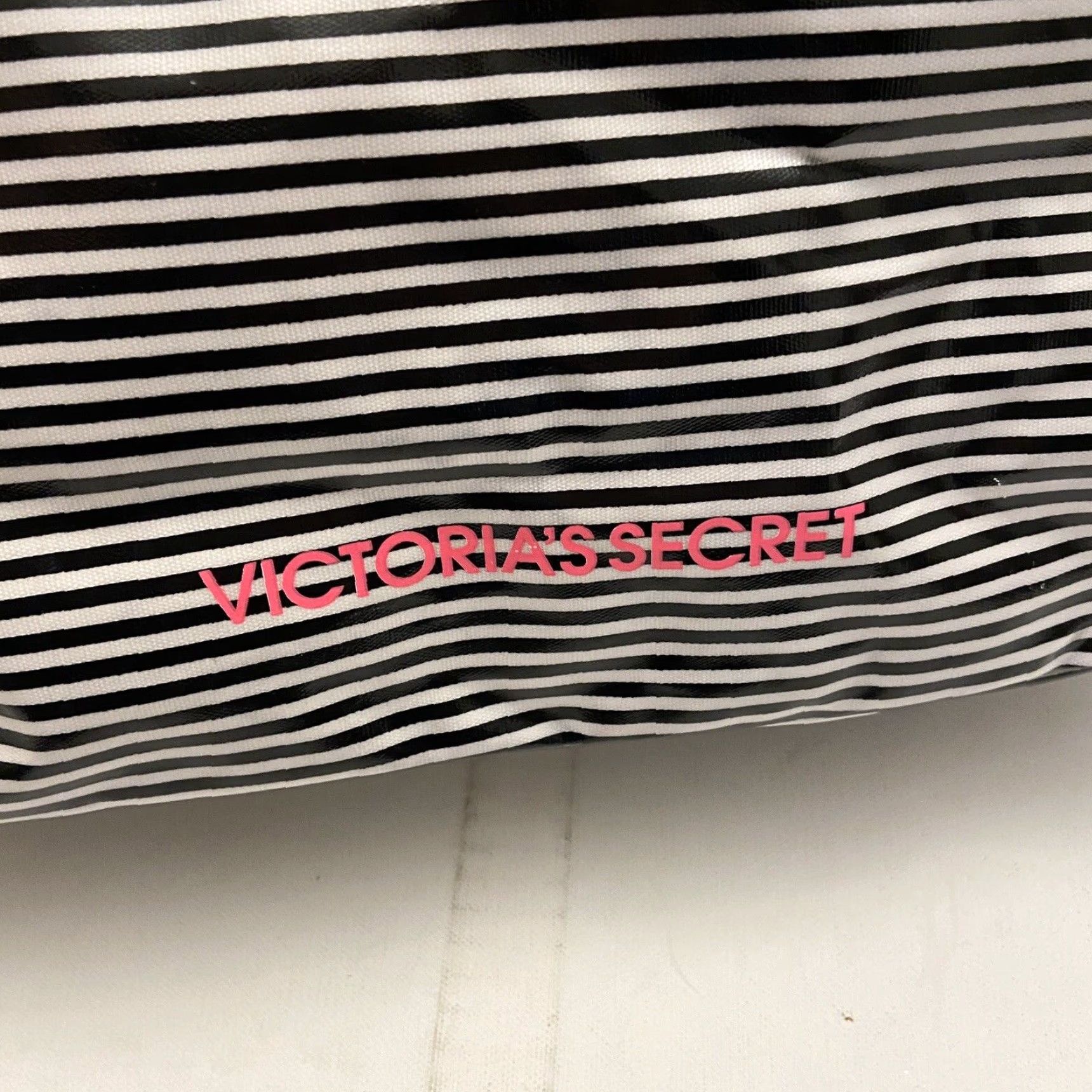 Victoria's Secret VICTORIA'S SECRET Multicolor Striped Canvas Tote Bag Large Pink Shoulder Strap Size ONE SIZE - 3 Thumbnail