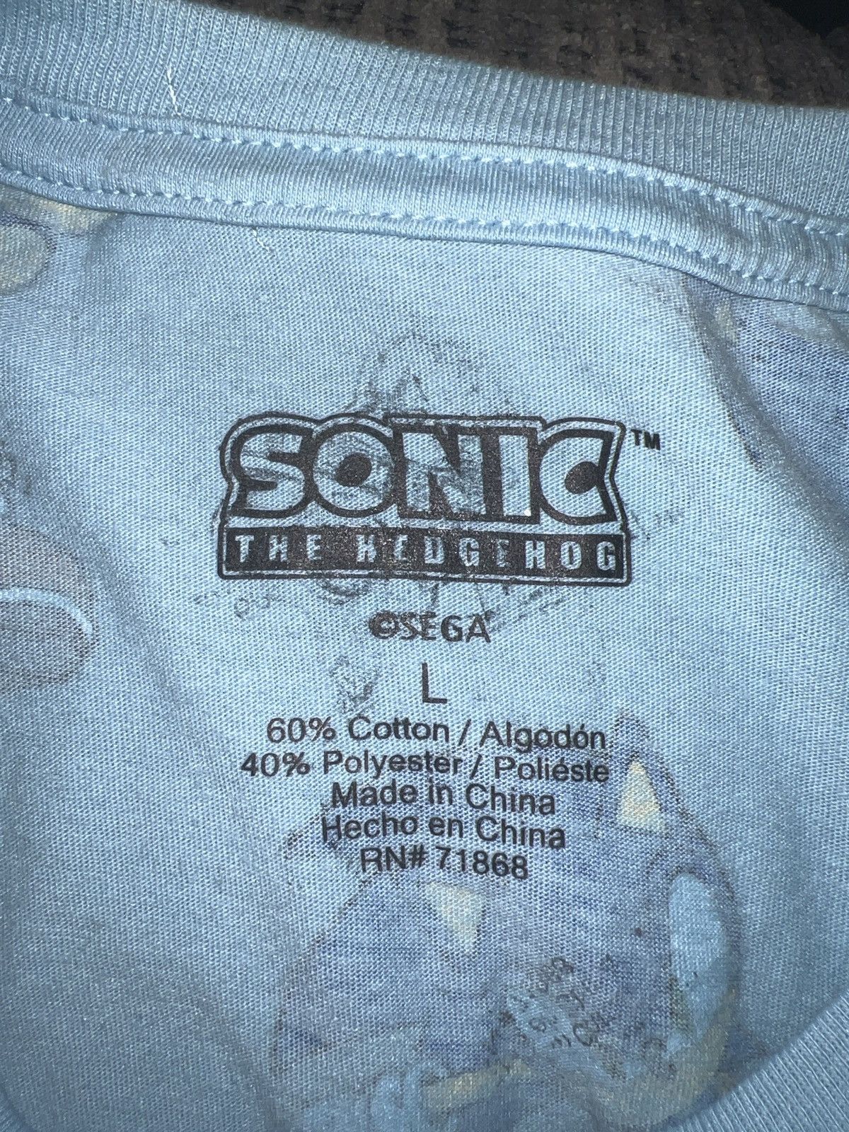 Hypebeast Sega Sonic The Hedgehog All-Over Tee Size US L / EU 52-54 / 3 - 5 Thumbnail