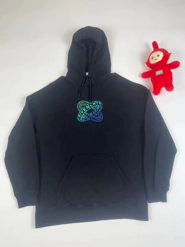 Givenchy Givenchy Black Double Ring Letter Logo Hoodie Size US L / EU 52-54 / 3 - 1 Thumbnail
