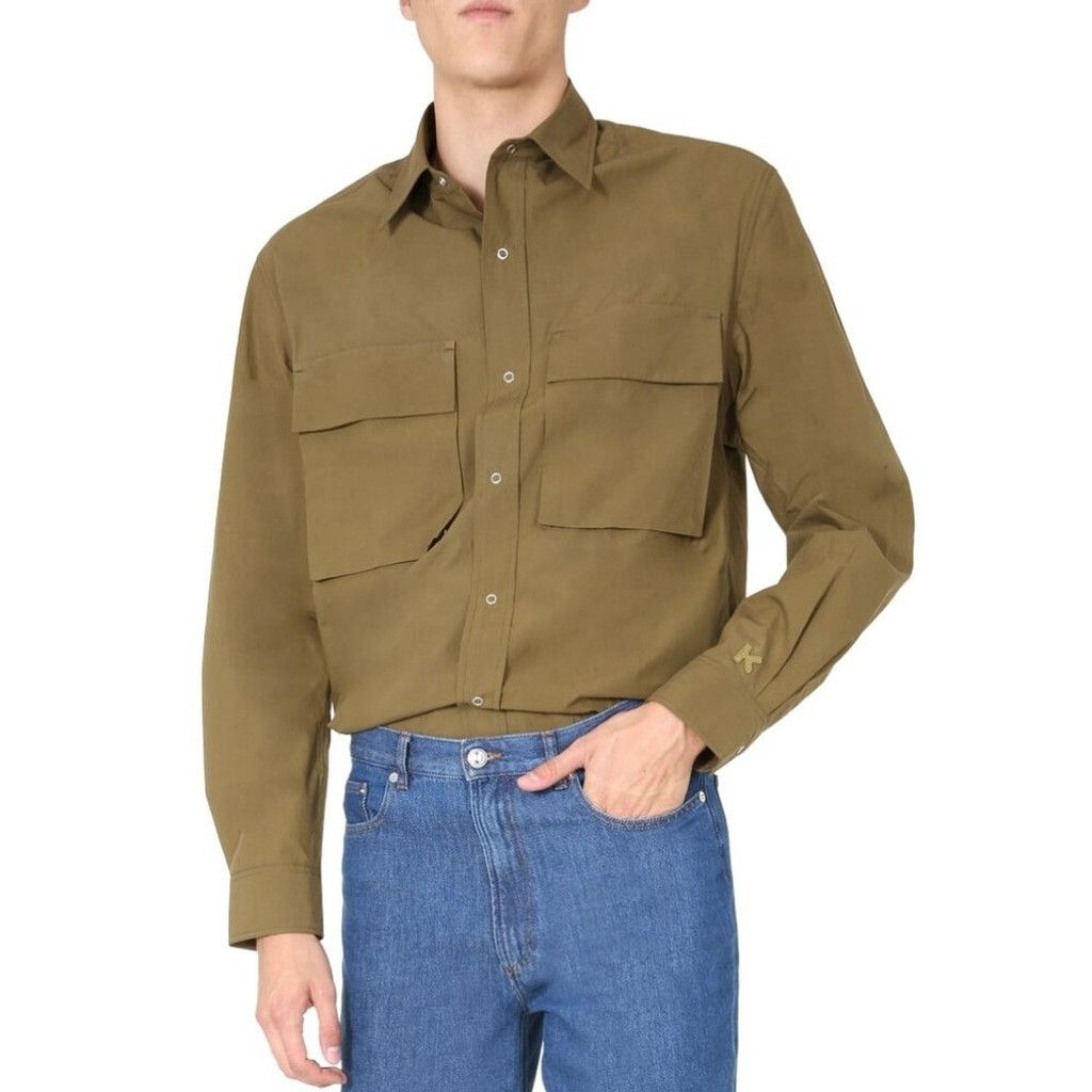 Kenzo KENZO Button Down Cargo Maxi Pocket Green Over Shirt Size M Size US M / EU 48-50 / 2 - 14 Thumbnail