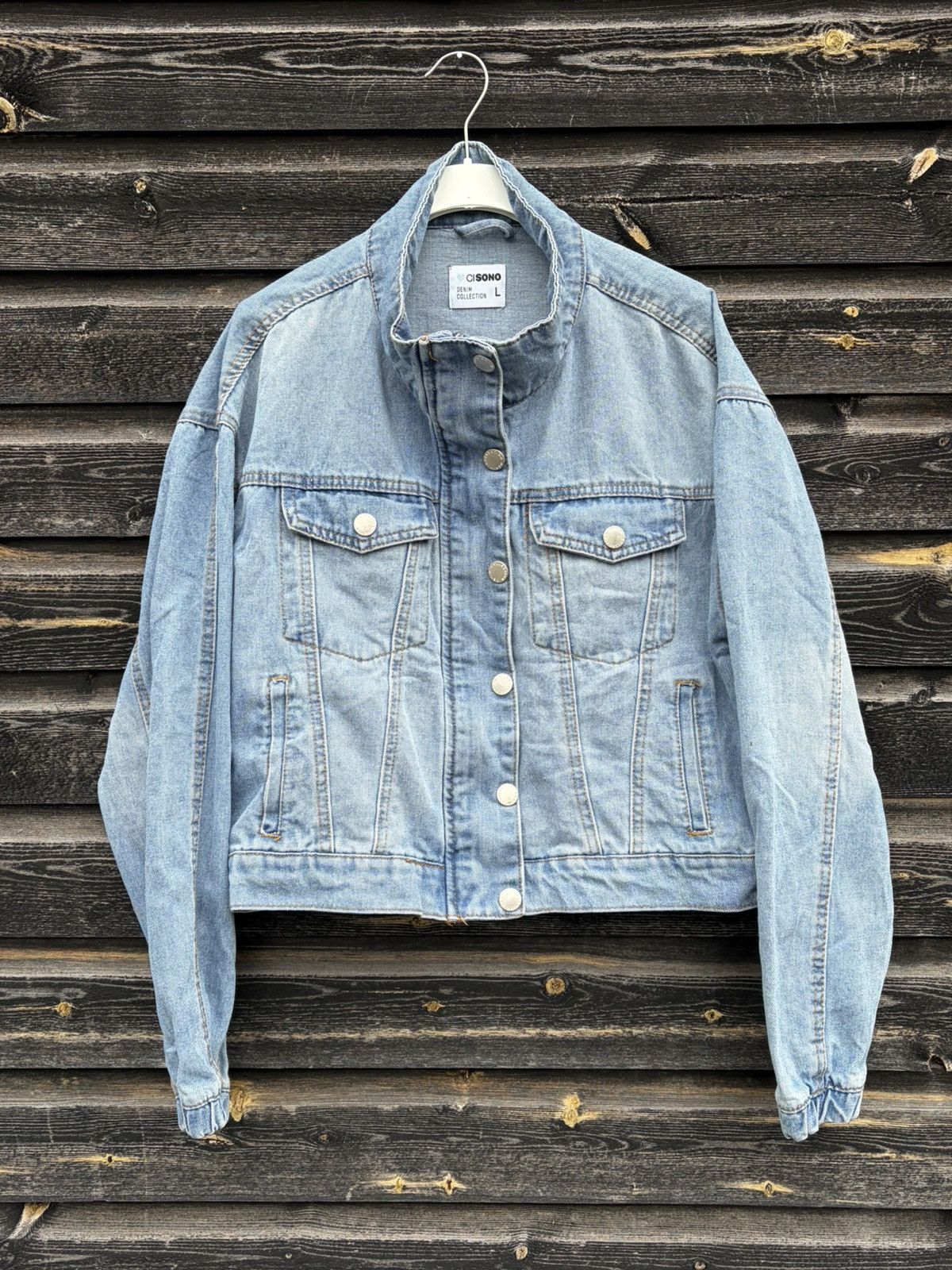 Other Oisono Denim Collection Cropped Denim Jacket Size L Blue Size L / US 10 / IT 46 - 5 Thumbnail