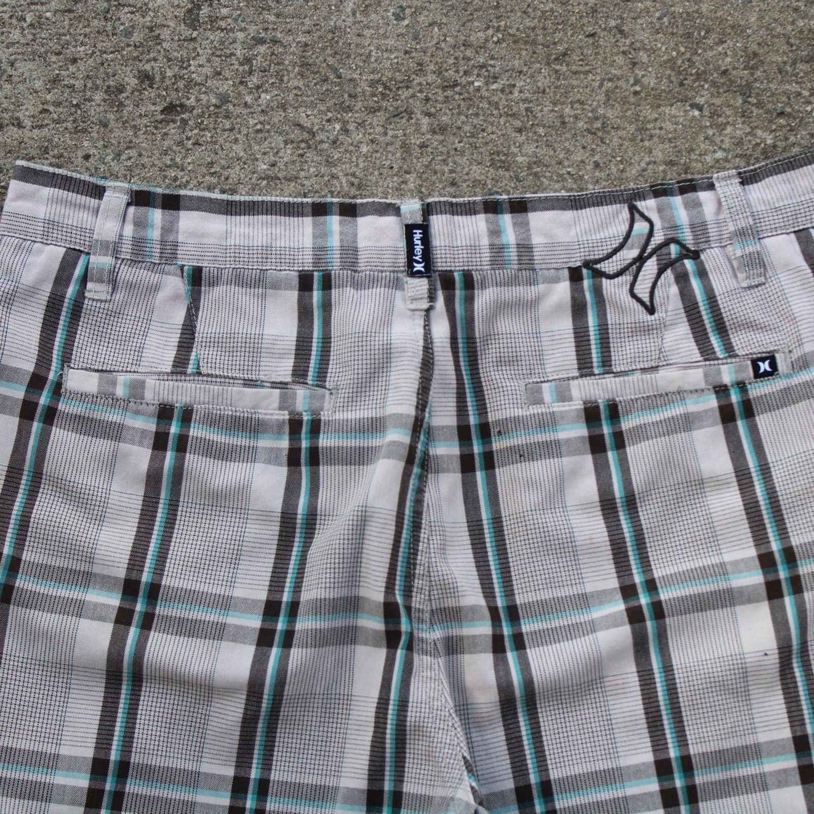 Hurley Y2K Tan / Blue Plaid Hurley Skater Board Shorts Size US 33 - 4 Thumbnail