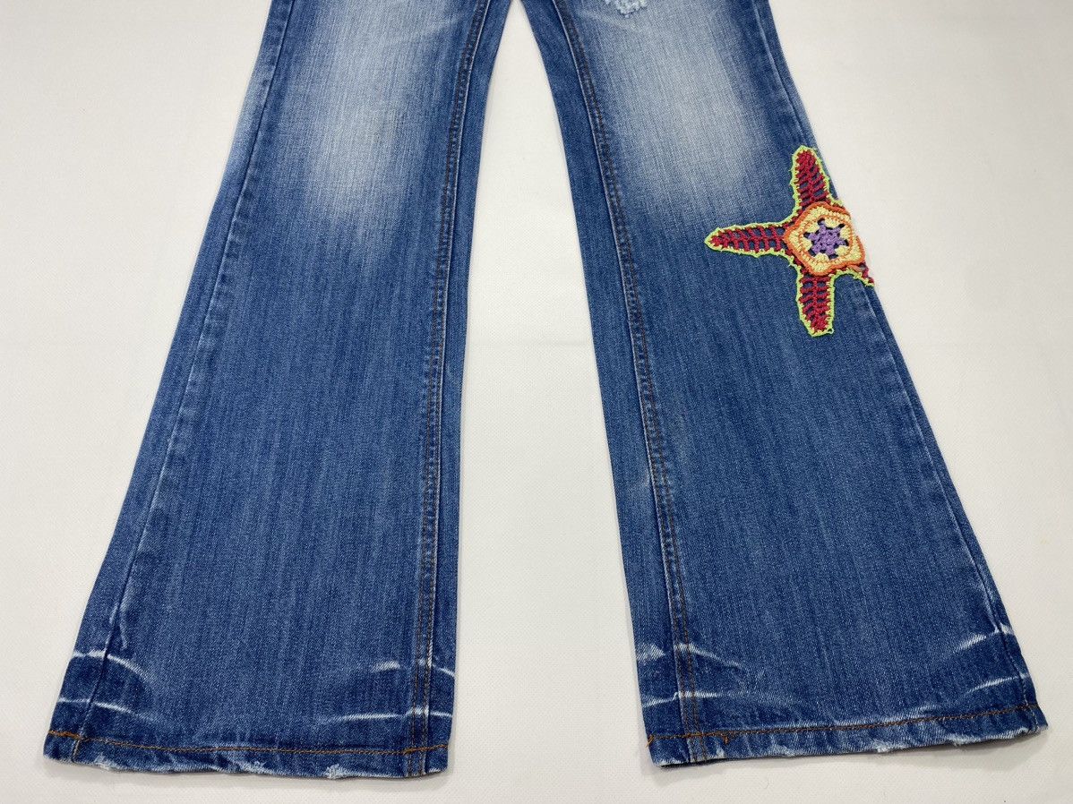 Vintage 🔥LASTDROP🔥 Y2K L Low Rise Starfish Flared Denim Jeans Pants Size 32" / US 10 / IT 46 - 6 Thumbnail