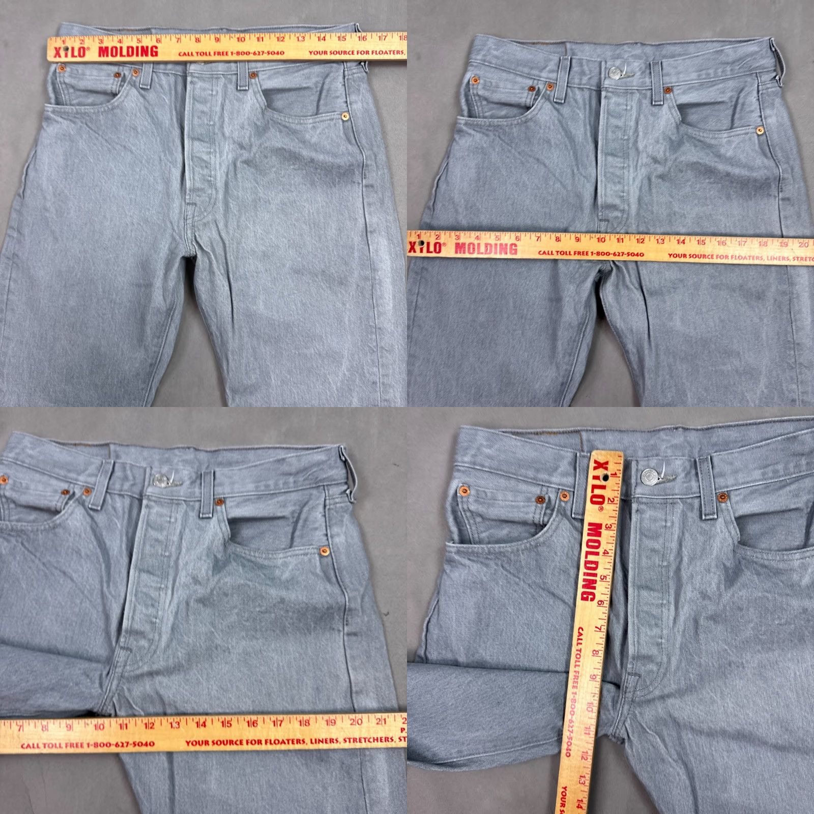 Levi's Levi's 501 Jeans Mens 32x32 Gray Button Fly Faded Bleach Denim Pants Vintage No (Tag33x36) Size US 33 - 9 Thumbnail