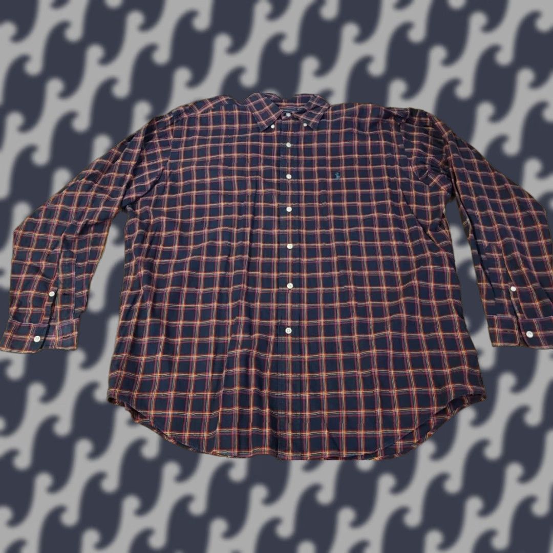 Polo Ralph Lauren VINTAGE Polo Ralph Lauren Shirt Men L Red Plaid Two-Ply Cotton Button-Front Collared Long Sleeve Polo Pony Classic Casual Size US L / EU 52-54 / 3 - 1 Thumbnail