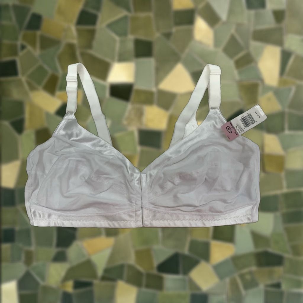 Vintage Bestform Bra 42D White Front Closure Wireless Adjustable Womens Classic NWT