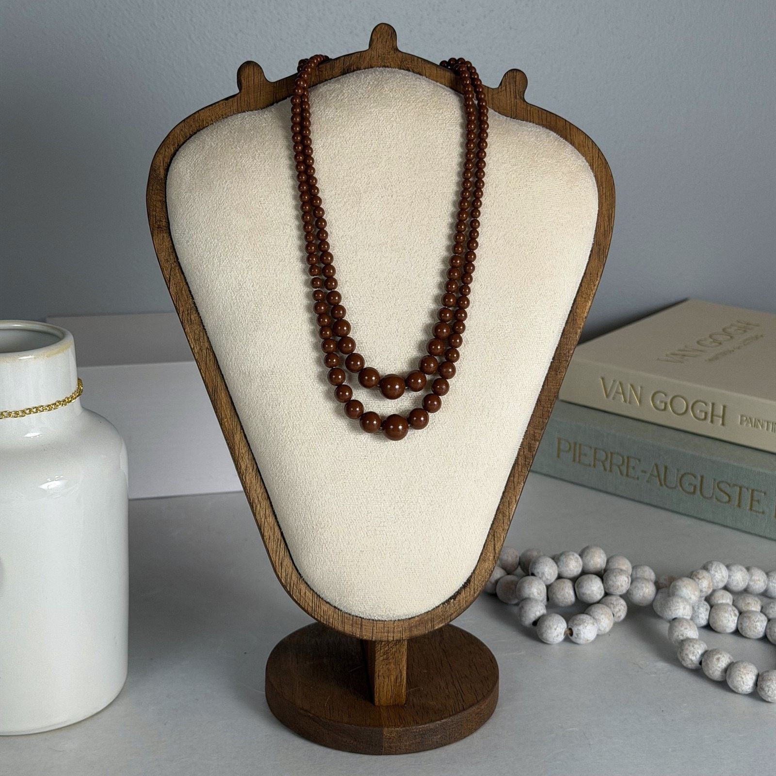 Other VTG 1980s Boho Brown Graduated Bead 2-Strand 17" Necklace Size ONE SIZE - 1 Thumbnail