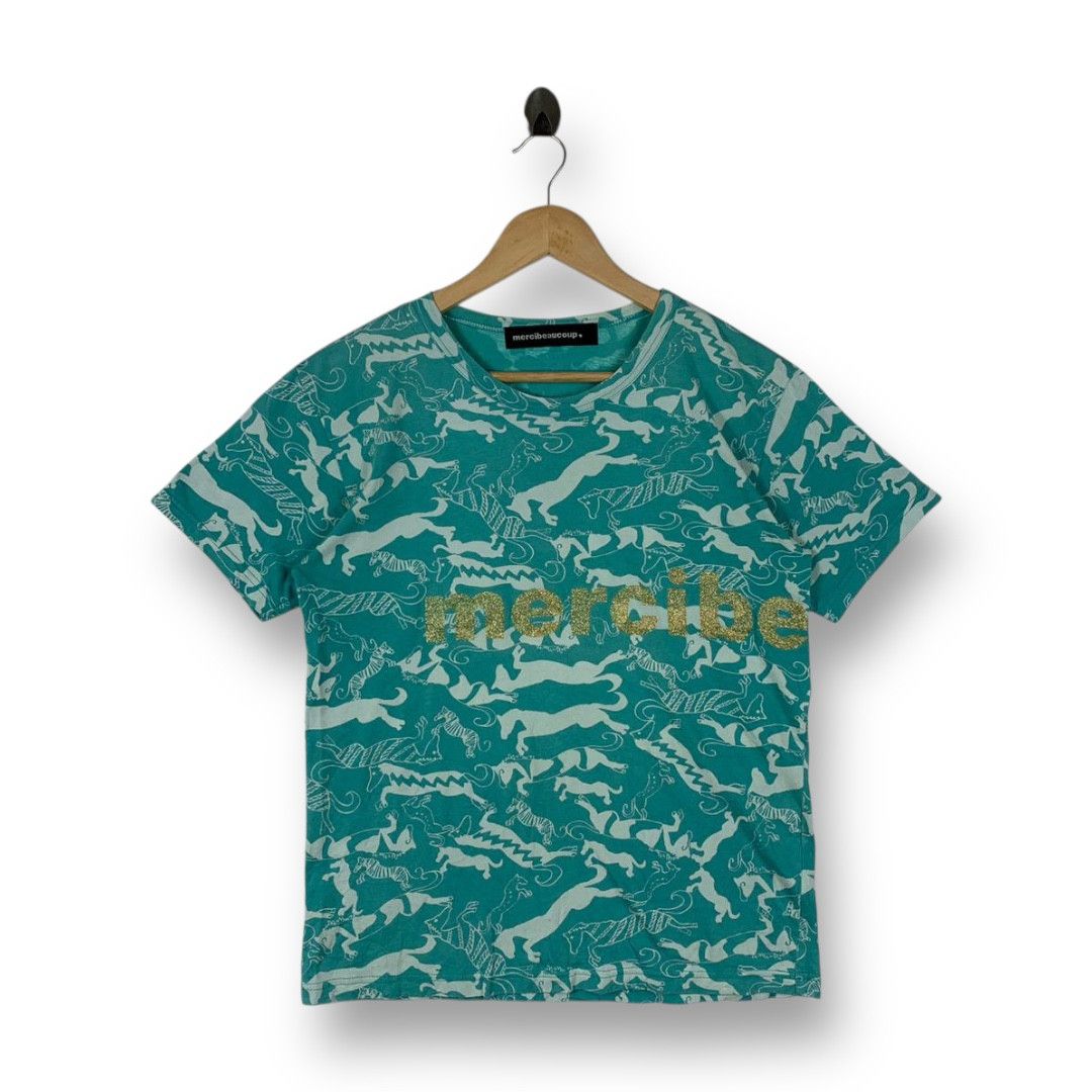 Mercibeaucoup All-Over Animal Print Glitter Logo Tee