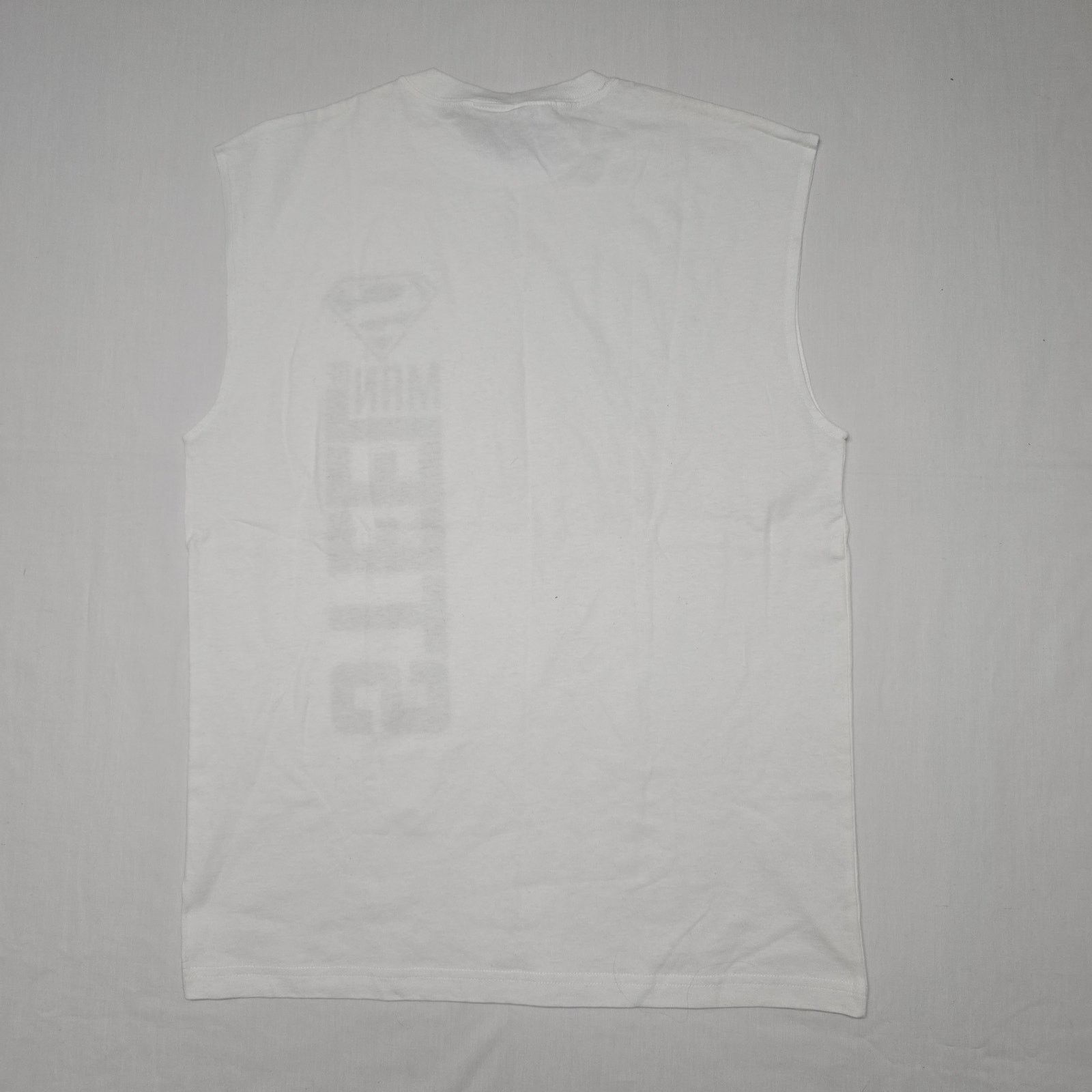 Warner Bros Vintage Superman Sleeveles Shirt M Man Of Steel White Tee Size US M / EU 48-50 / 2 - 8 Thumbnail
