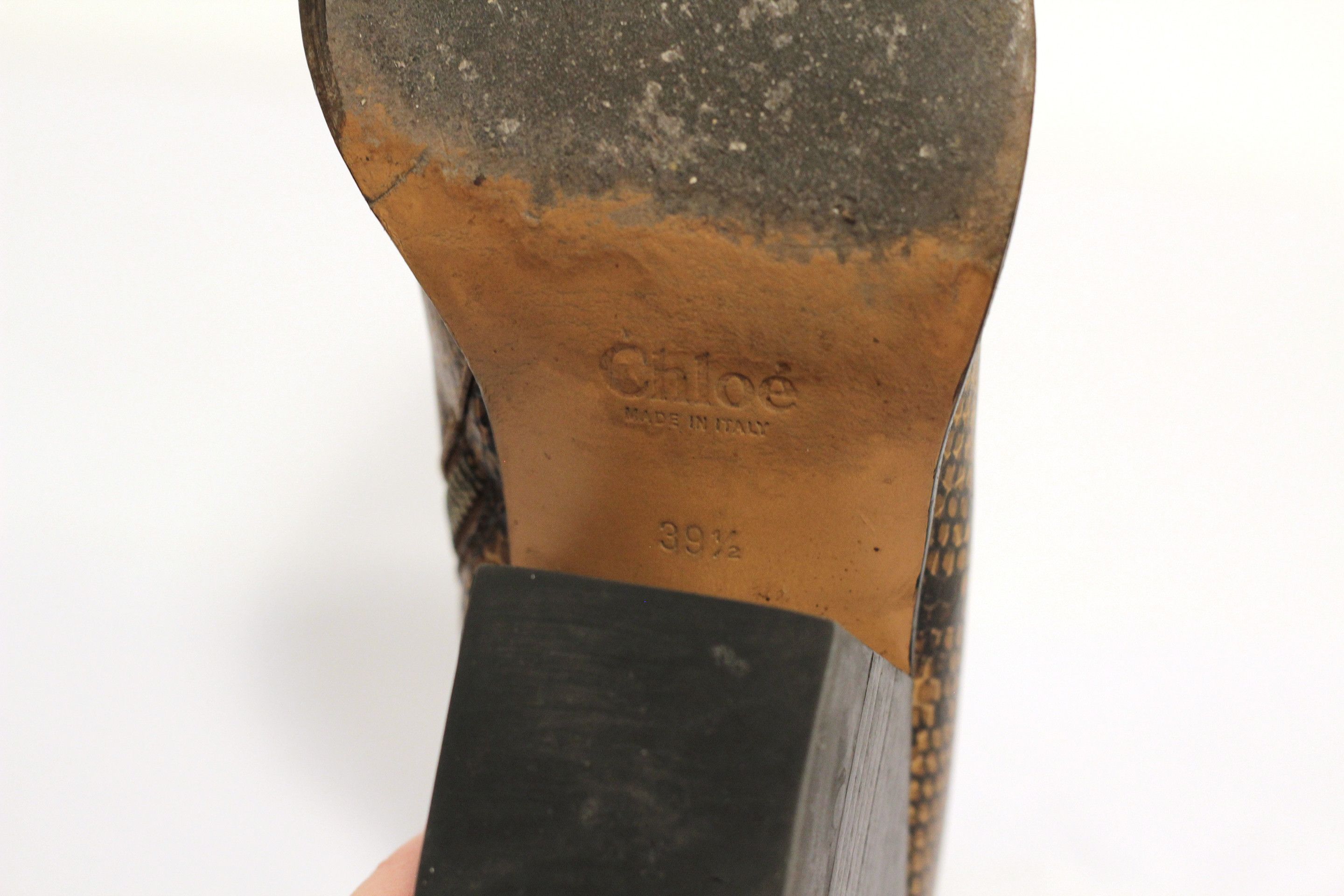 Chloe Chloé Rylee leather cowboy boots brownblack snakeskin EU39.5 Size US 8.5 / IT 38.5 - 11 Thumbnail